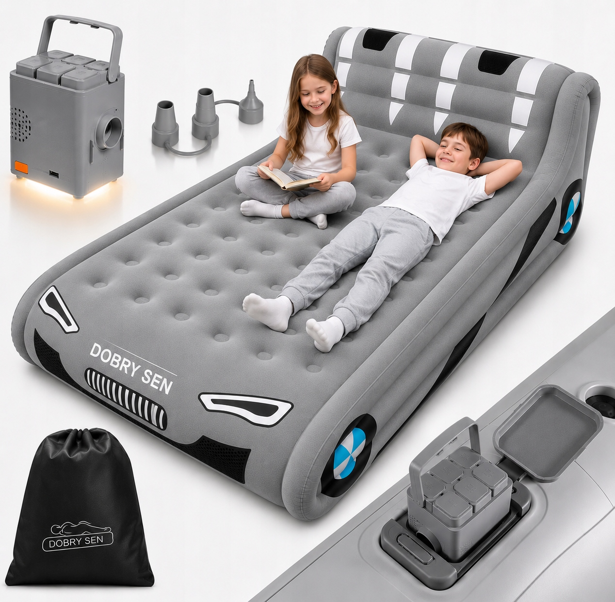 DVIGUBAS PRAMONĖS ČIŪŽINIS, MAITOMAS BATERIJA, 300 kg + USB-C SIURBLIŲ LEMPA