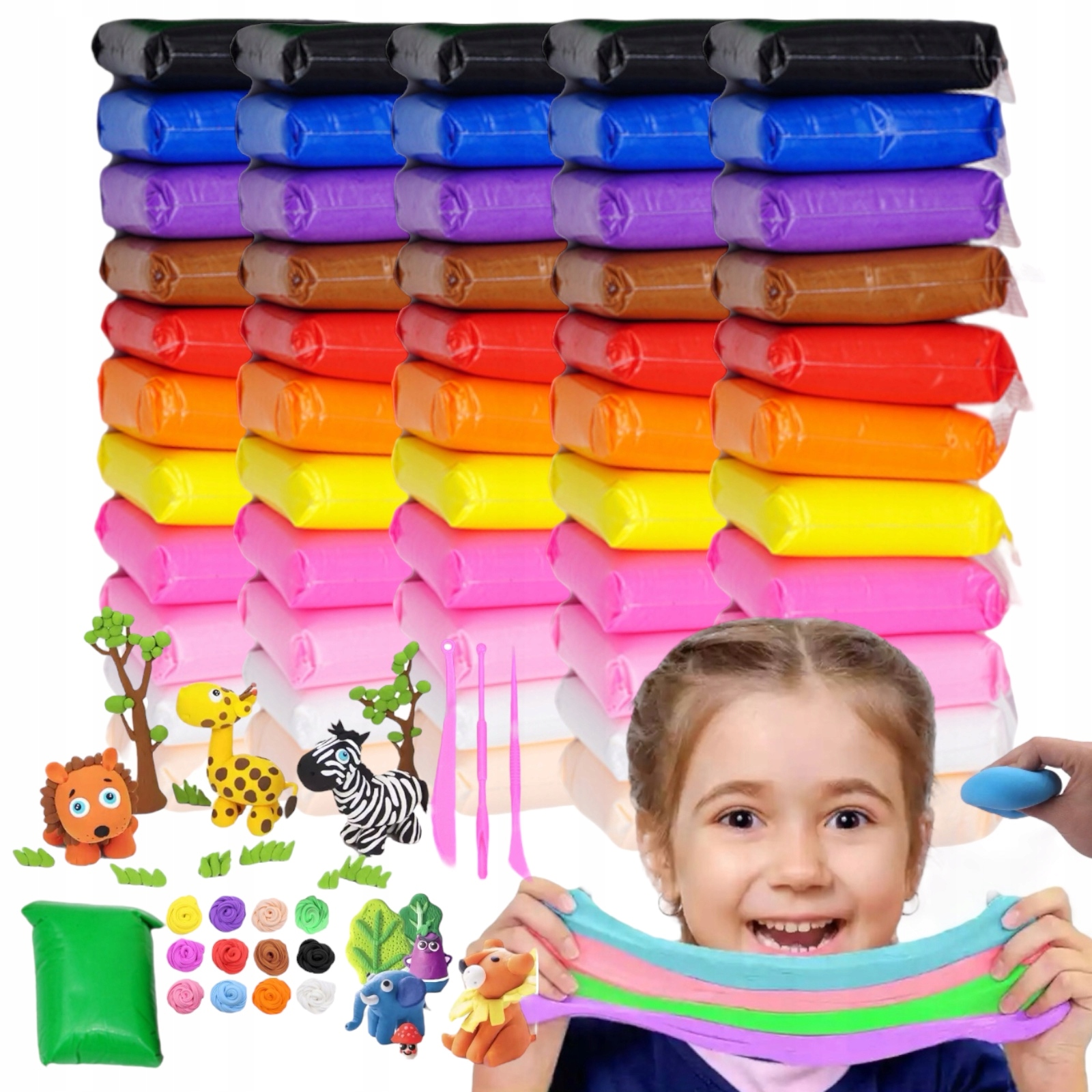 Magična plastilina 60 spalvų sensoplastika