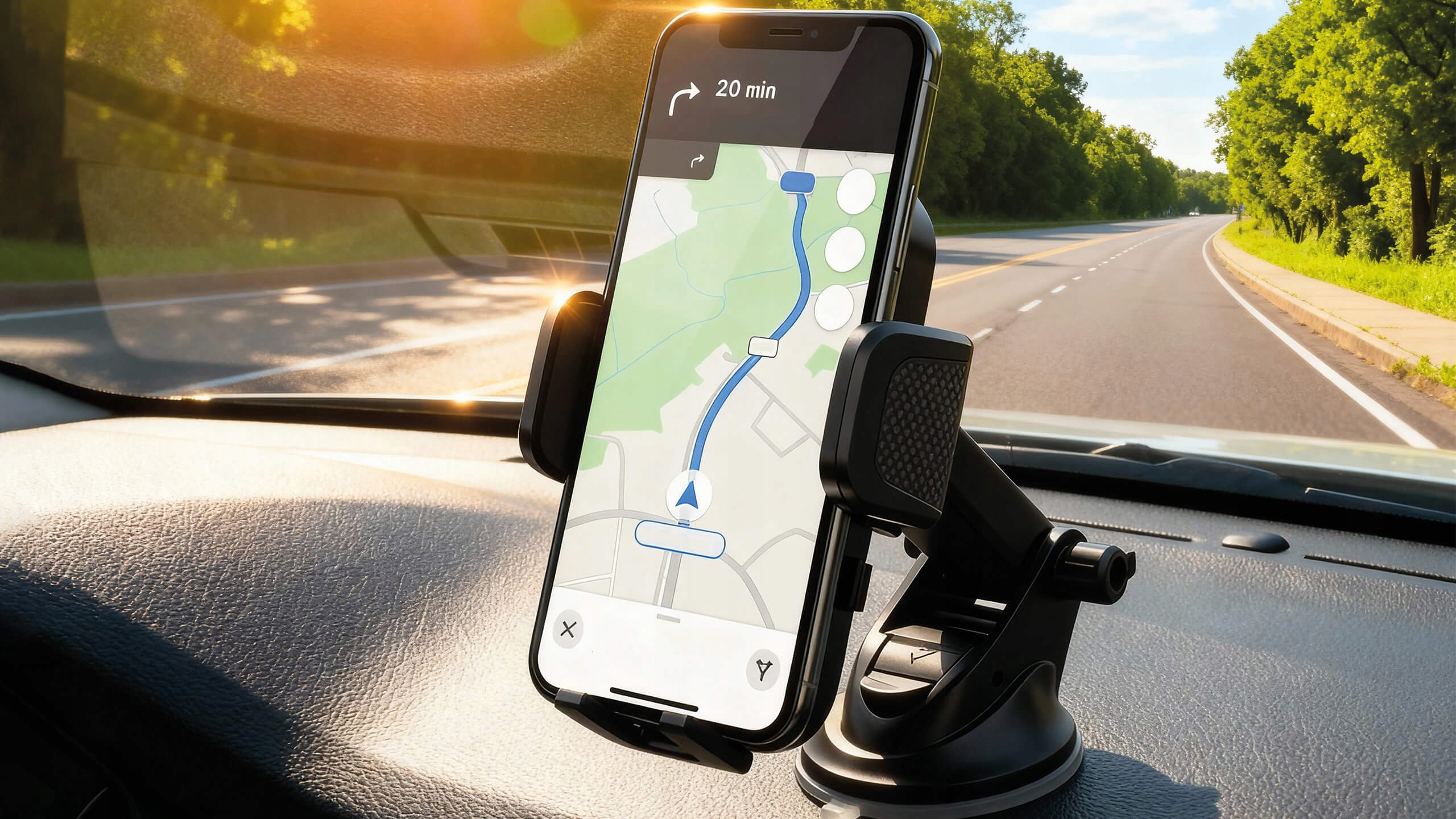 Automobilio telefono laikiklis prie automobilio lango, suspaudimo kabina