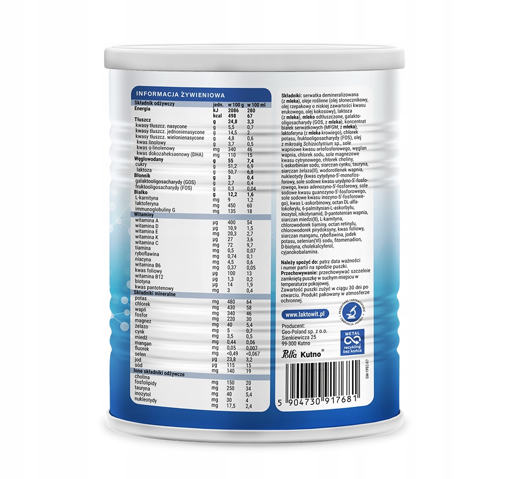Modifikuotas pienas Laktowit 1 LACTOFERRINA + MFGM Pradinis 0-6 m 400 g