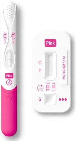 Test ciążowy Pink Duo płytkowy i strumieniowy 2 szt.