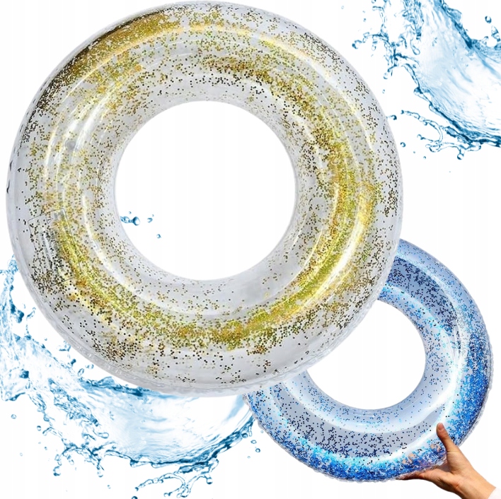 VANDENS ŽAISLAI PLAUKIMO ŽIEDAS 70cm GLITTER