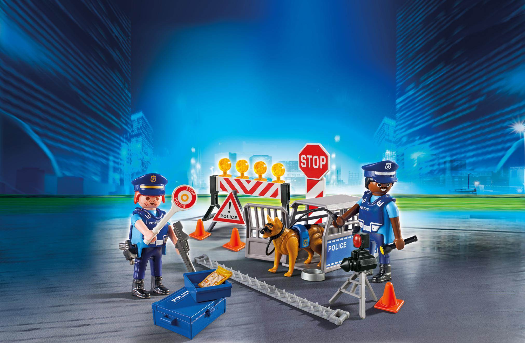 Playmobil City Action 6878 policijos blokada su šuniu