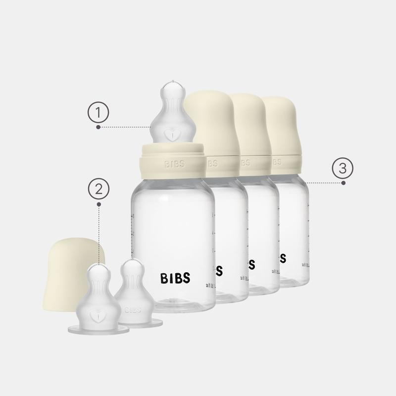 BIBS kūdikio buteliukas Plastikinis BIBS 150 ml 4 vnt Anti-dieglių silikonas