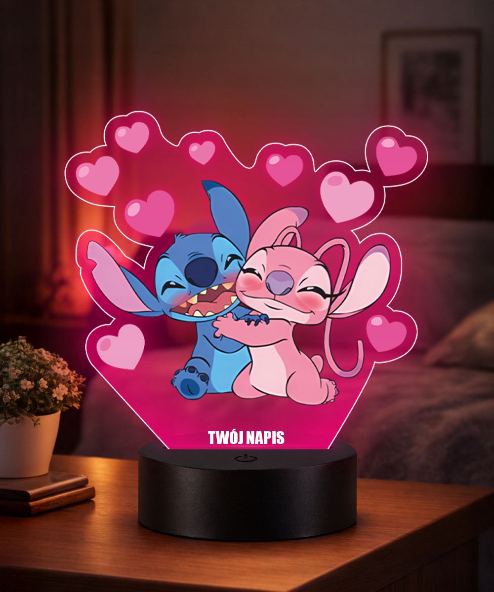 Plexido Lilo ir Stitch 3D LED nakties lempa