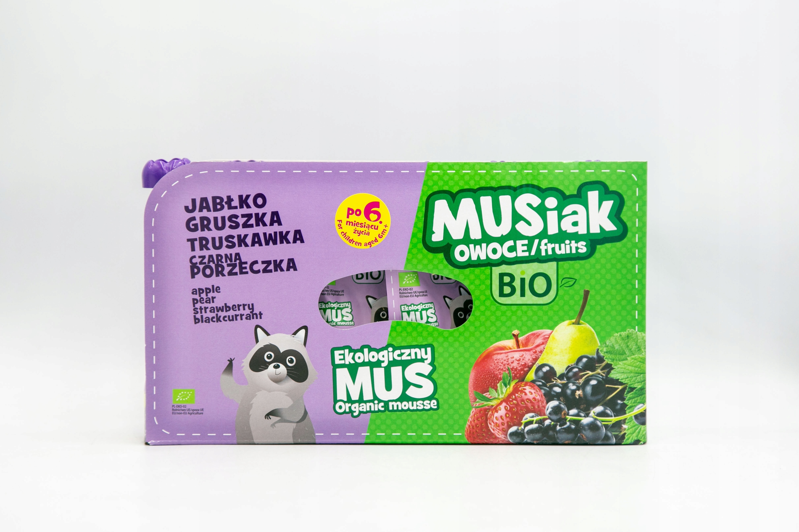 Musiak BIO putėsių rinkinys 13 x 120 g obuolių kriaušių braškių juodųjų serbentų