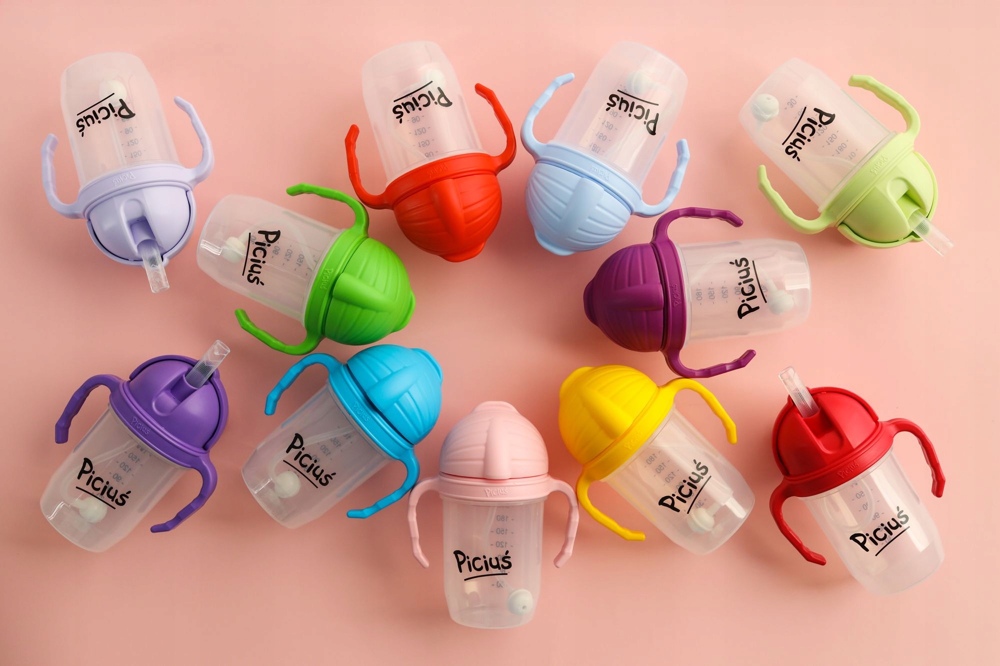 Piciuś Sippy buteliukas vaikams su pasvertu šiaudeliu 240 ml 6m+ BLUE