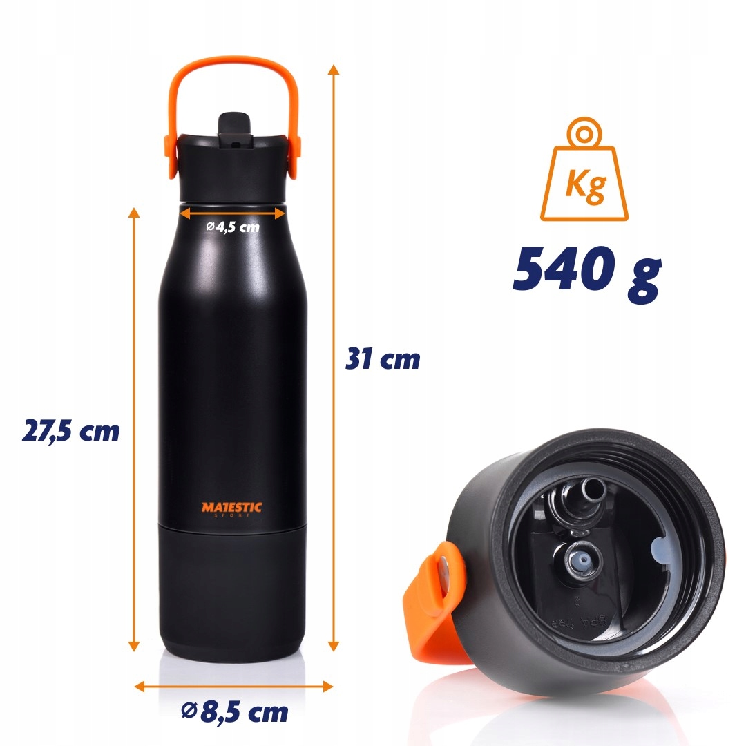 Majestic Sport termo butelė plieno su šiaudais 900ml