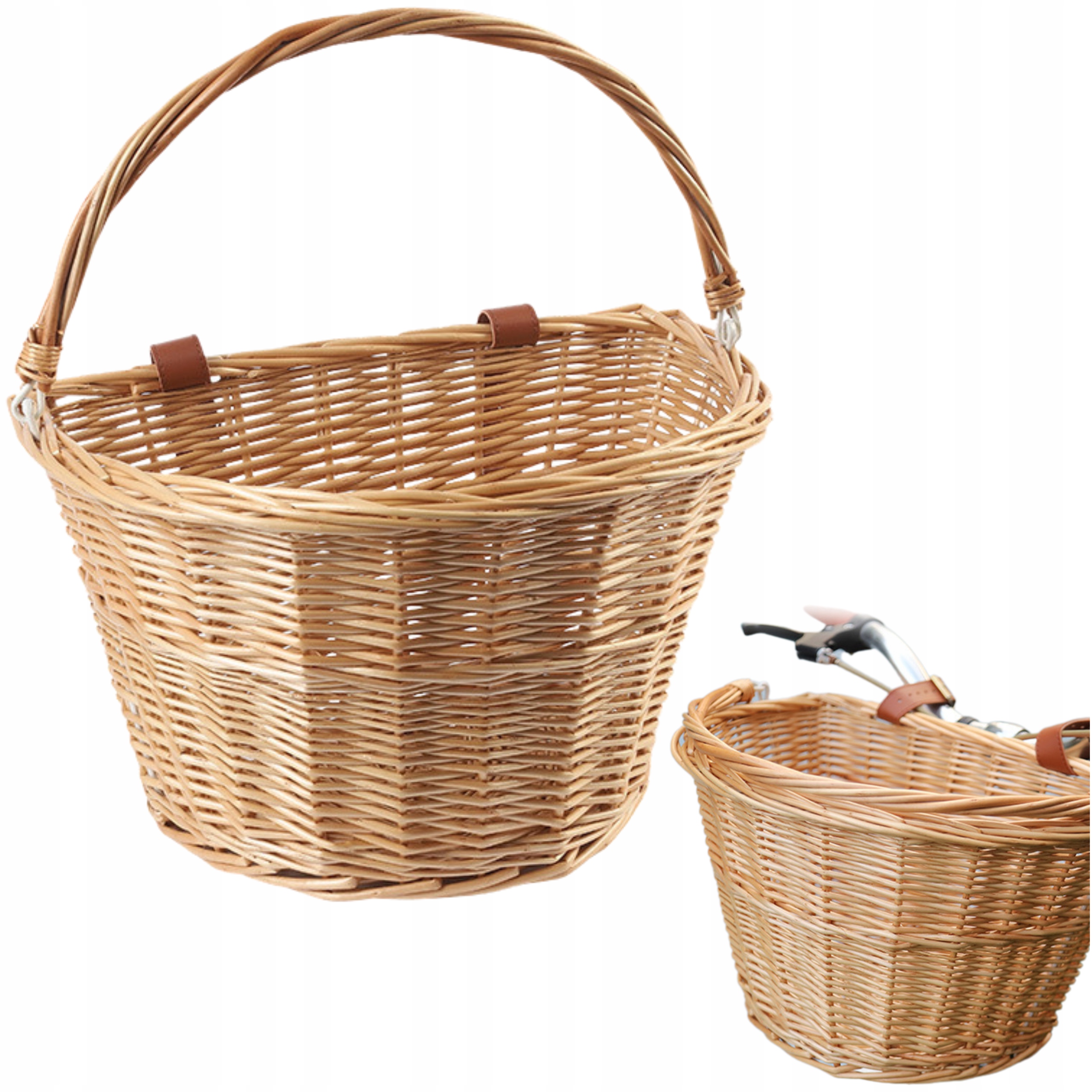 WICKER DVIRAČIO KREPŠELIS DVIRAČIUI, RANKA, TALPOS RANKENA SU Tvirtinamu