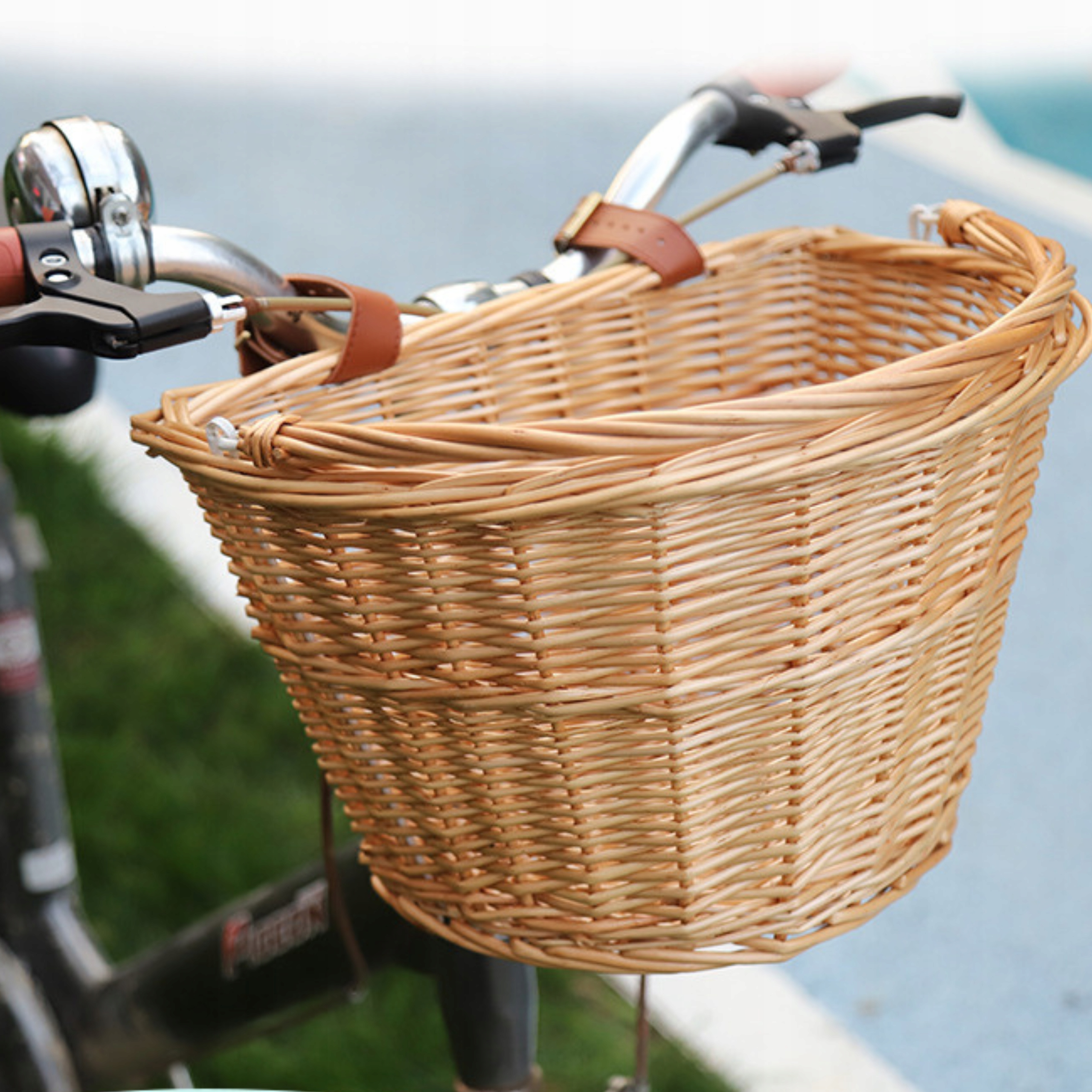 WICKER DVIRAČIO KREPŠELIS DVIRAČIUI, RANKA, TALPOS RANKENA SU Tvirtinamu