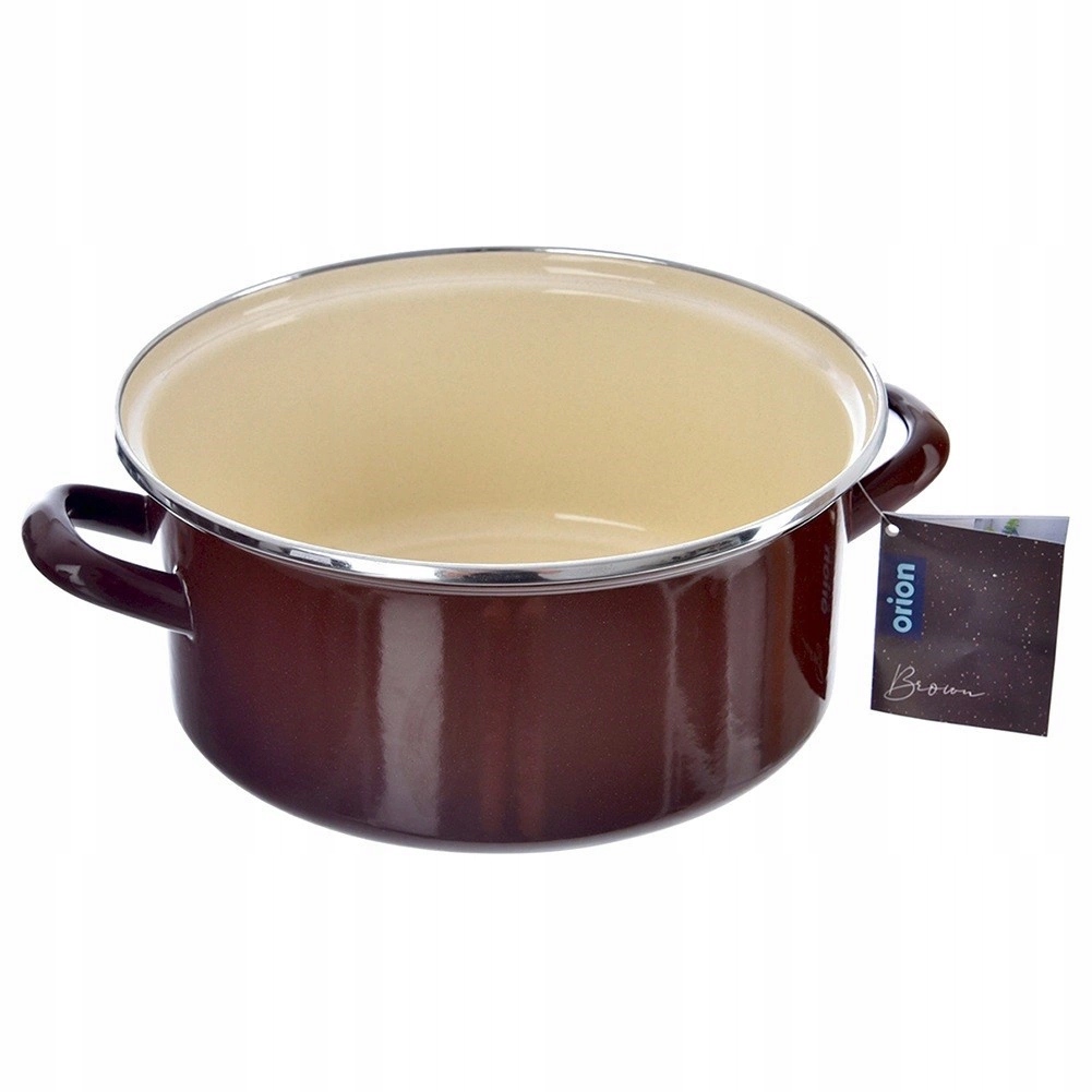 Emaliuotas puodas 4 L ORION BROWN Retro Skersmuo 24 cm Indukcija