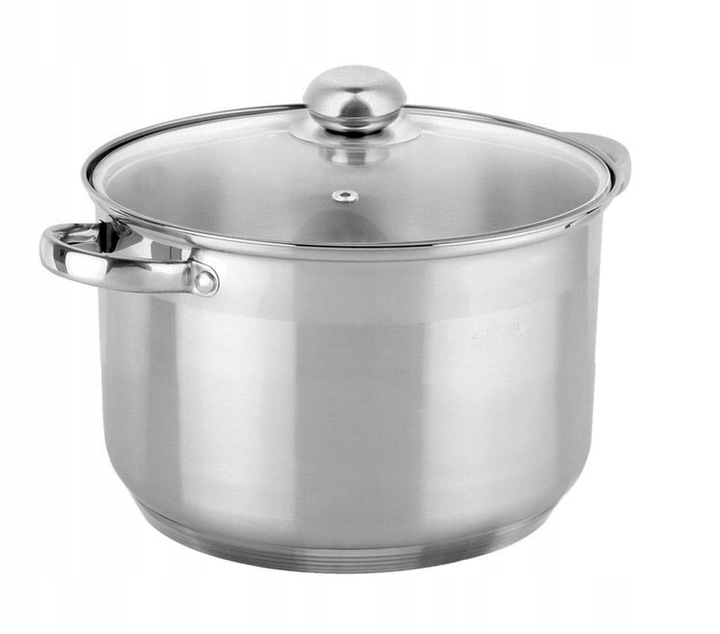 Didelis puodas su plieniniu dangteliu, stikliniu dangteliu, INDUKCIJA 28 cm. 10,1 l