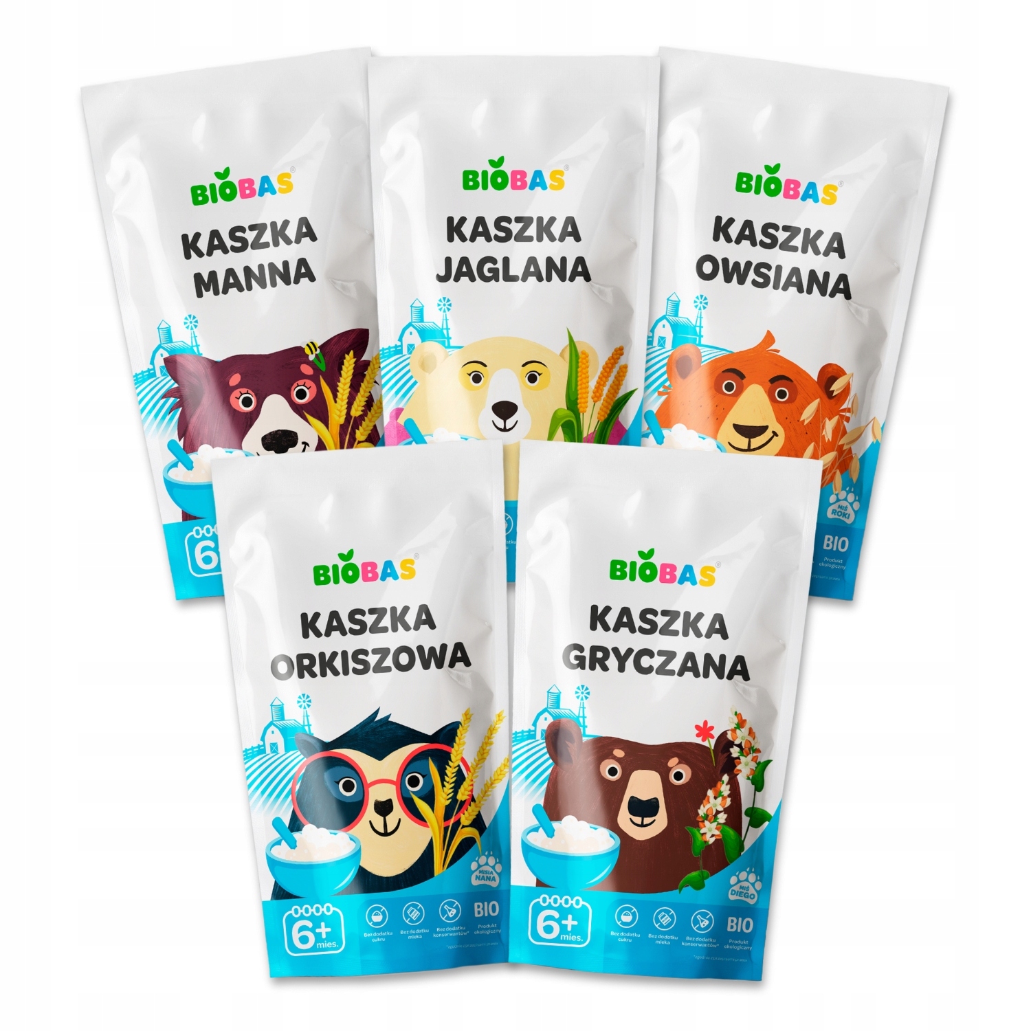 Manų kruopų speltos grikių soros BIO košė vaikams / BIOBAS