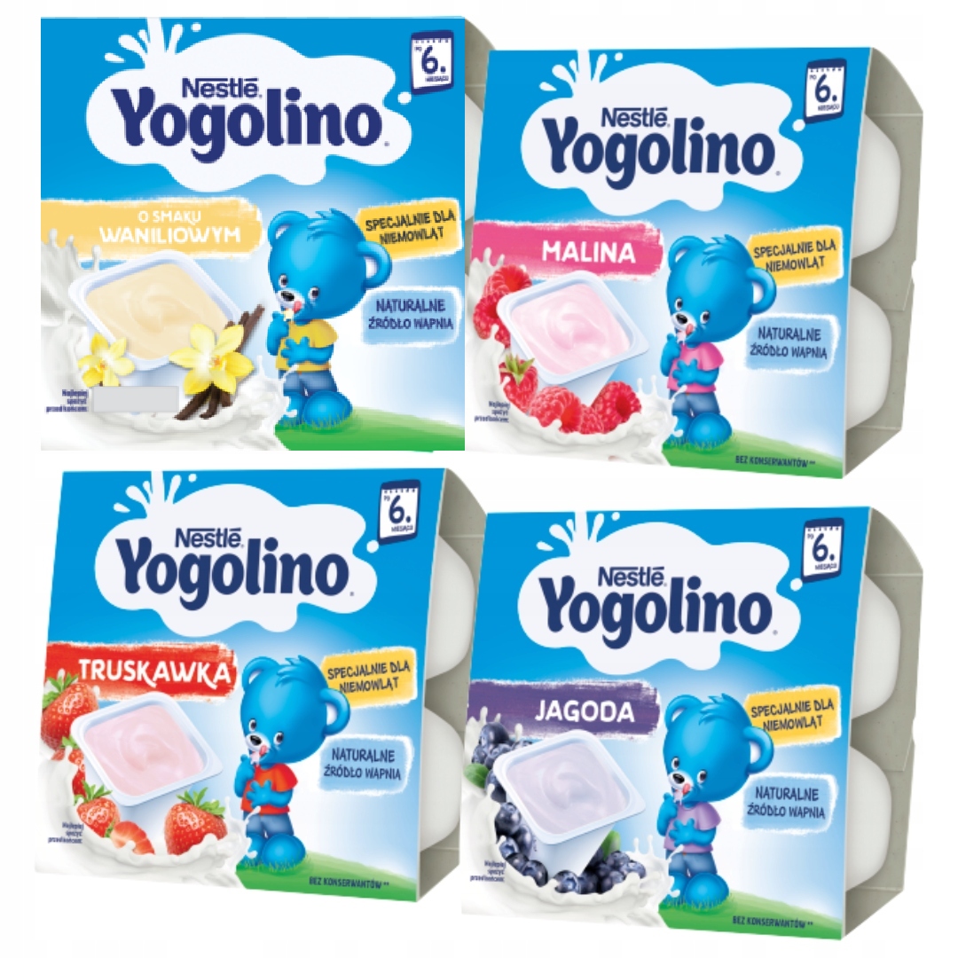 Nestlé Yogolino pieno ir vaisių desertas kūdikiams po 6 mėnesių 4x400g