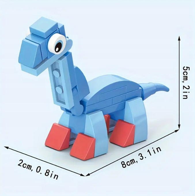 Blocks 35 el dinozaurų kaladėlių kaladėlės vaikams dinozauras Brontosaurus 0002