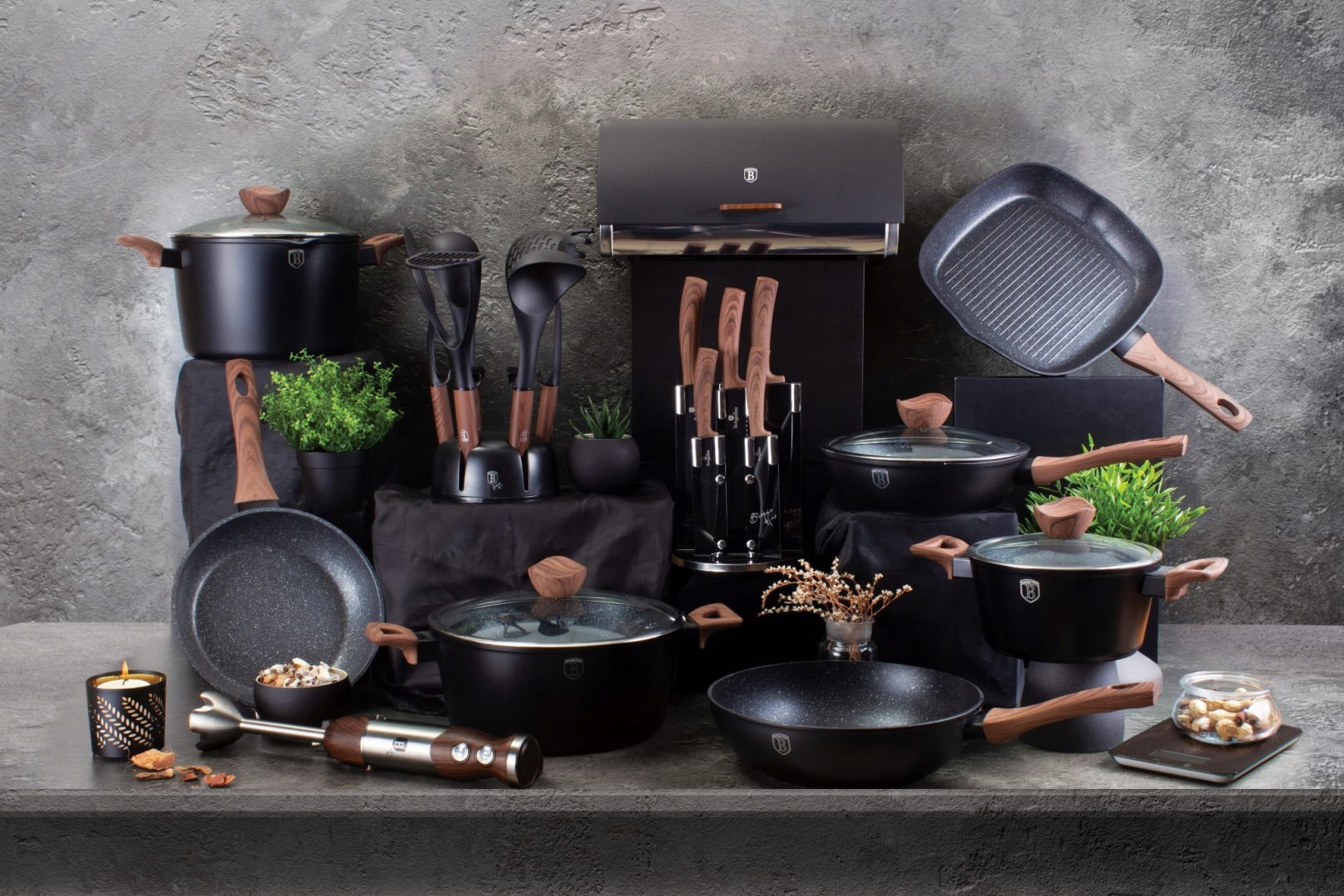BH-1739 - Žemas vazonas 28 cm Berlinger Haus Ebony Rosewood kolekcija