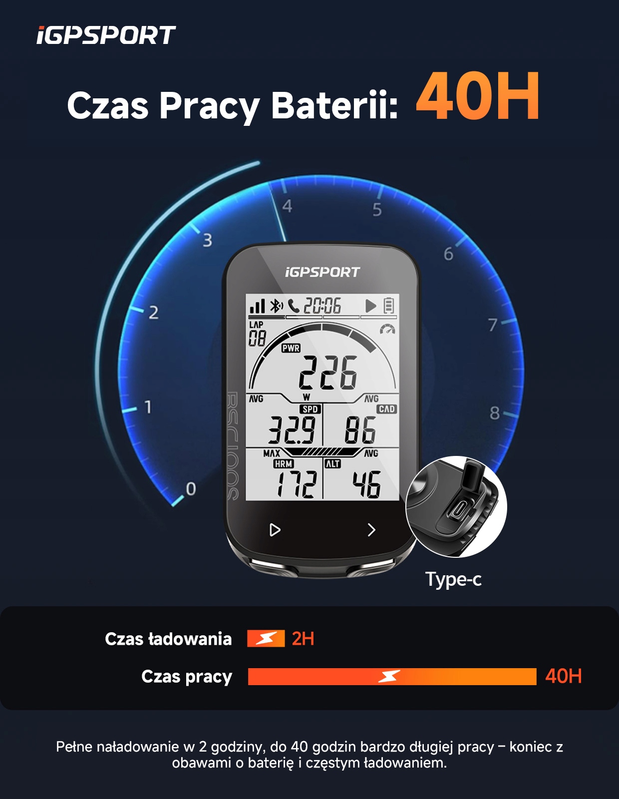 iGPSPORT BSC100S belaidis dviračio kompiuteris, 2,6 colio ekranas, ANT+/BLE 5.0