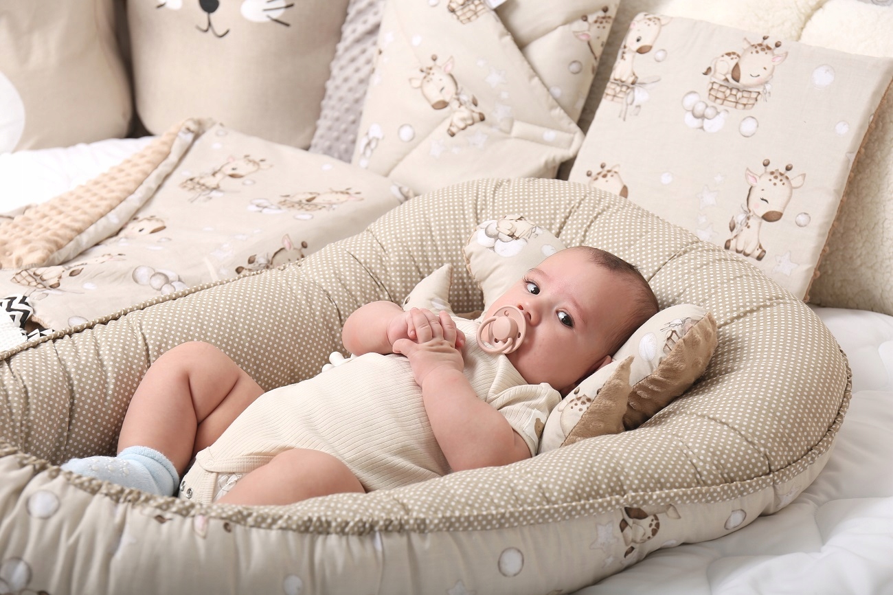 BABY COCOON NEST MINKY PIECE XXL BABYMAM RINKINYS, 7 ELEMENTAI.