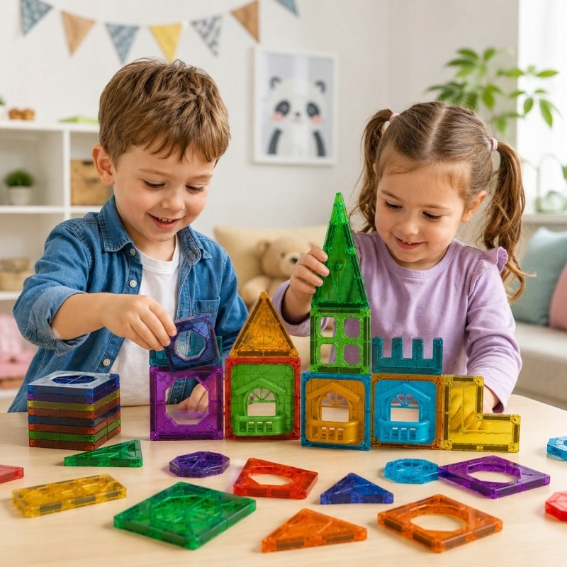 WOOPIE Magnetiniai konstrukciniai blokai 3D pilies edukacinis rinkinys 30 vnt.