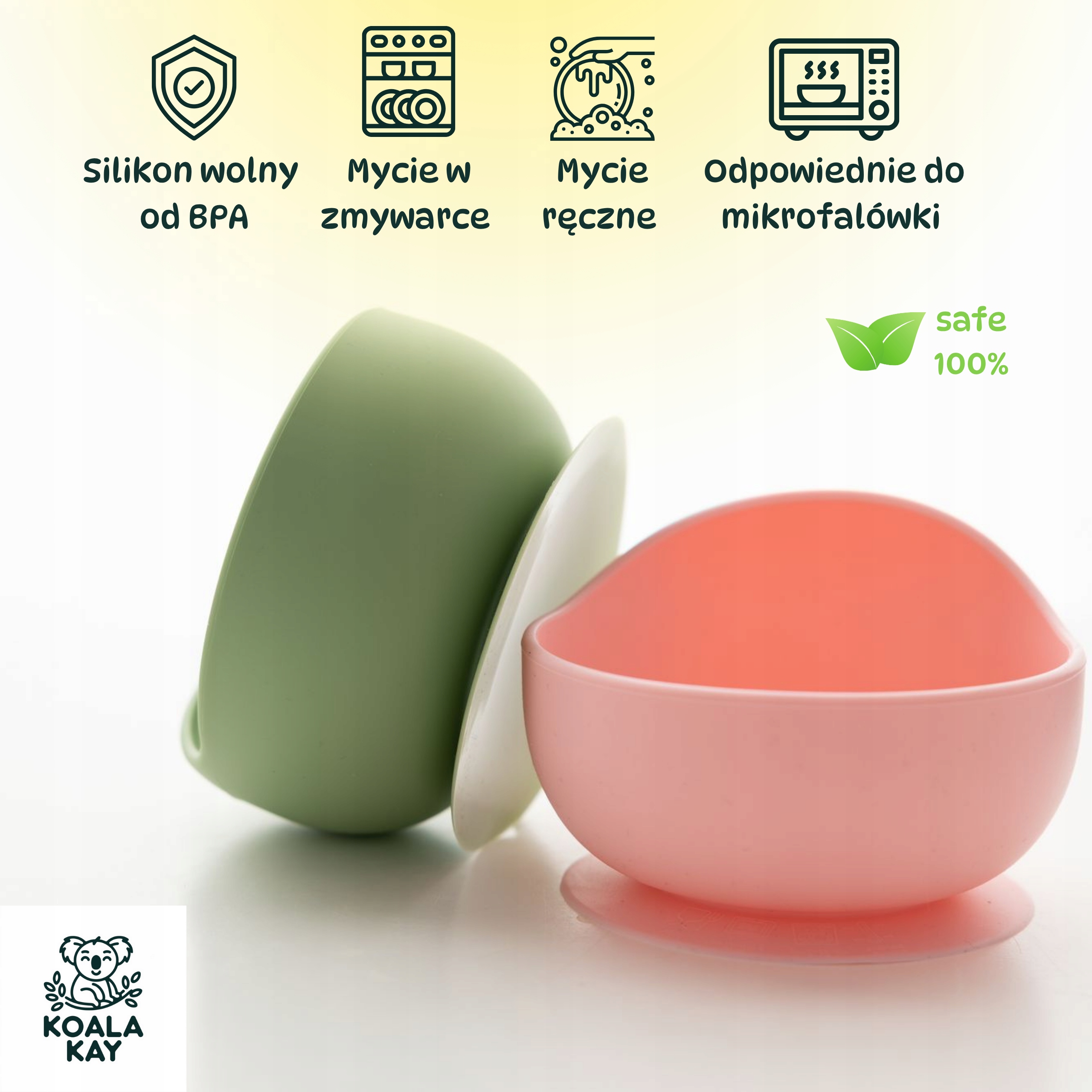Rinkinys 3in1 Silikoninis seilinukas, dubuo, šaukštas, reguliuojamas, seifas