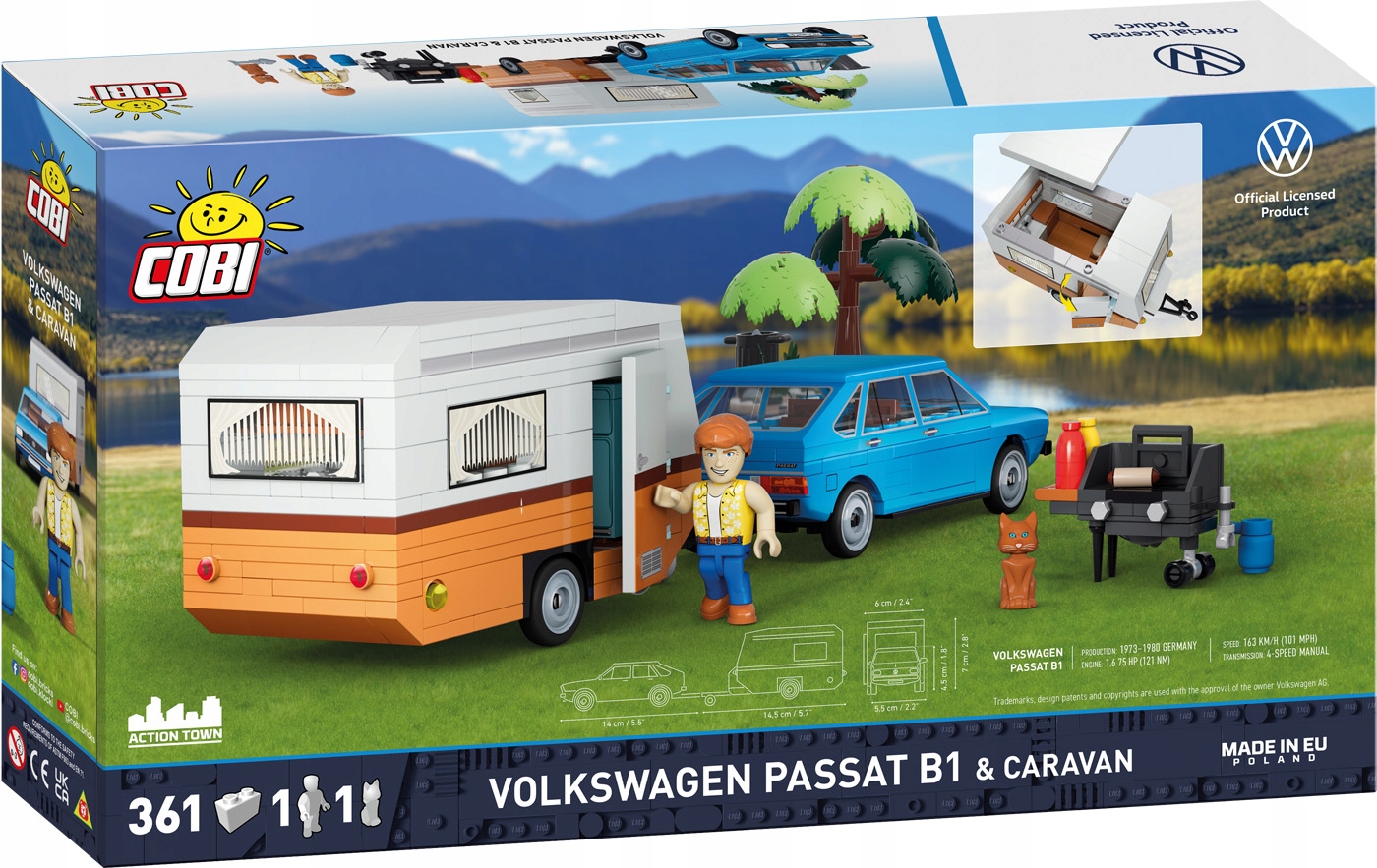 COBI BLOKAI 24643 Auto Volkswagen Camping Passat B1 ACTION TOWN 361 vnt.