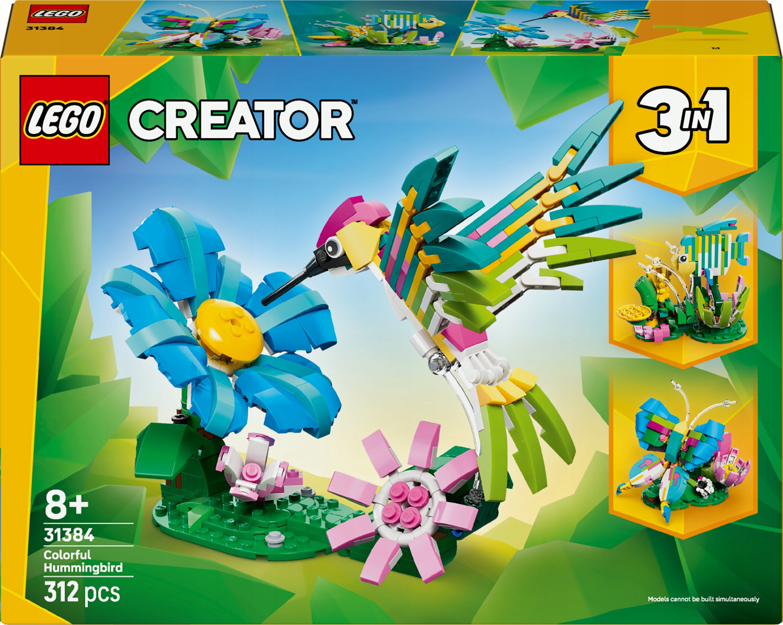 LEGO Creator 3 viename laukiniai gyvūnai: spalvingas kolibris 31384