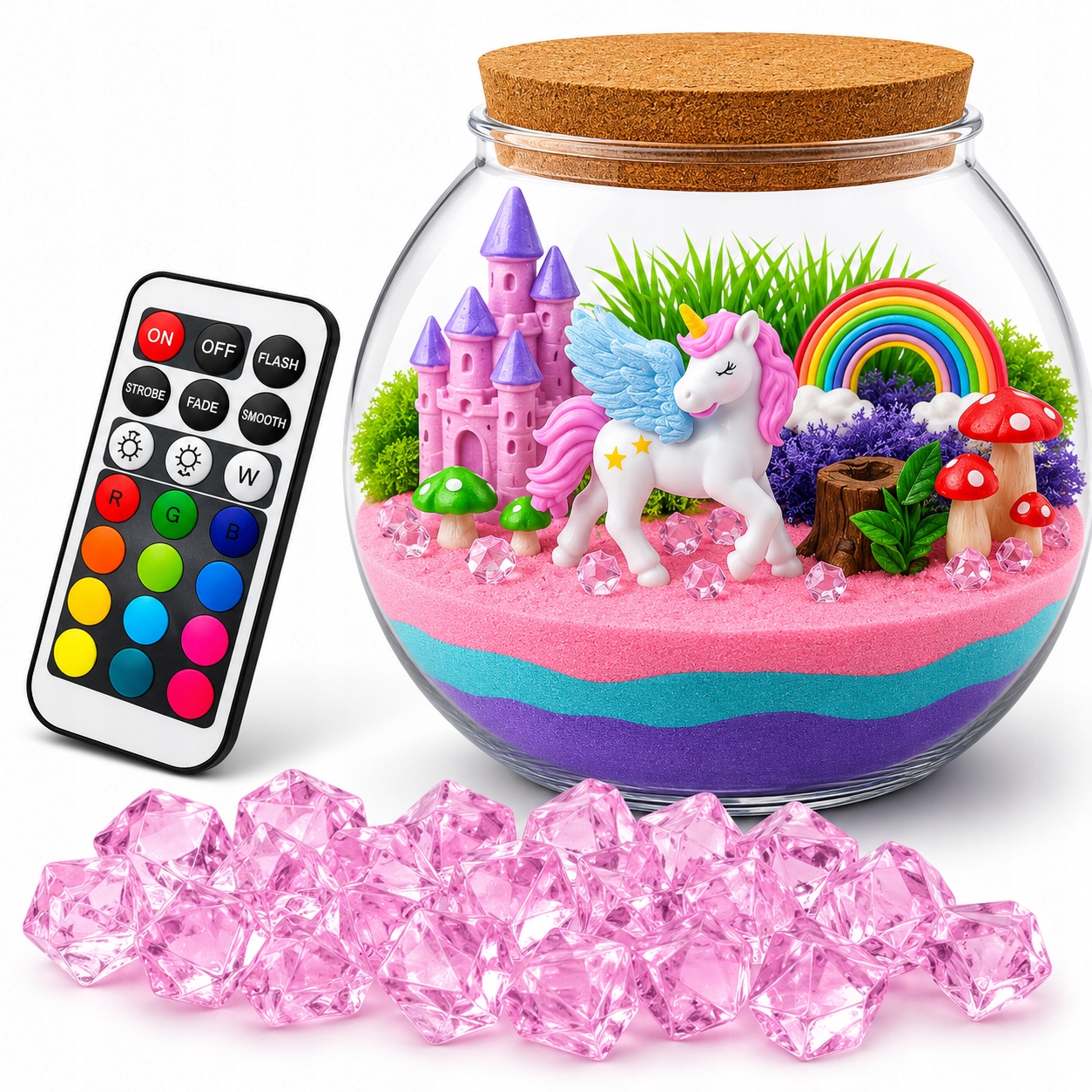 KŪRYBINGAS VIENRAGIS RINKINYS MAGICAL AQUA TERRARIUM DIY LED CRYSTAL LAMP