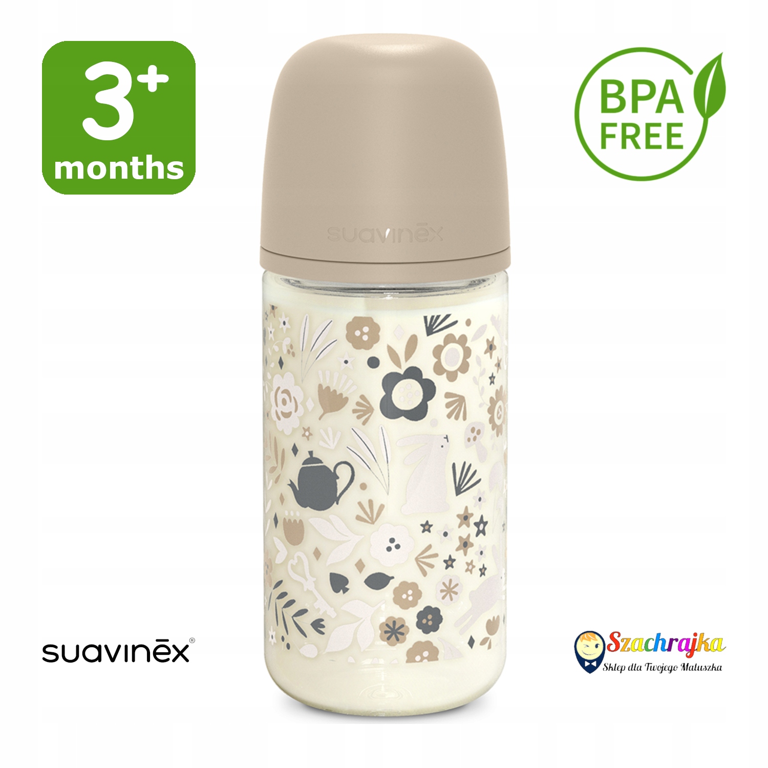 Suavinex Anti-colic stiklinis buteliukas SX Pro 240 ml vidutinio srauto 3m+