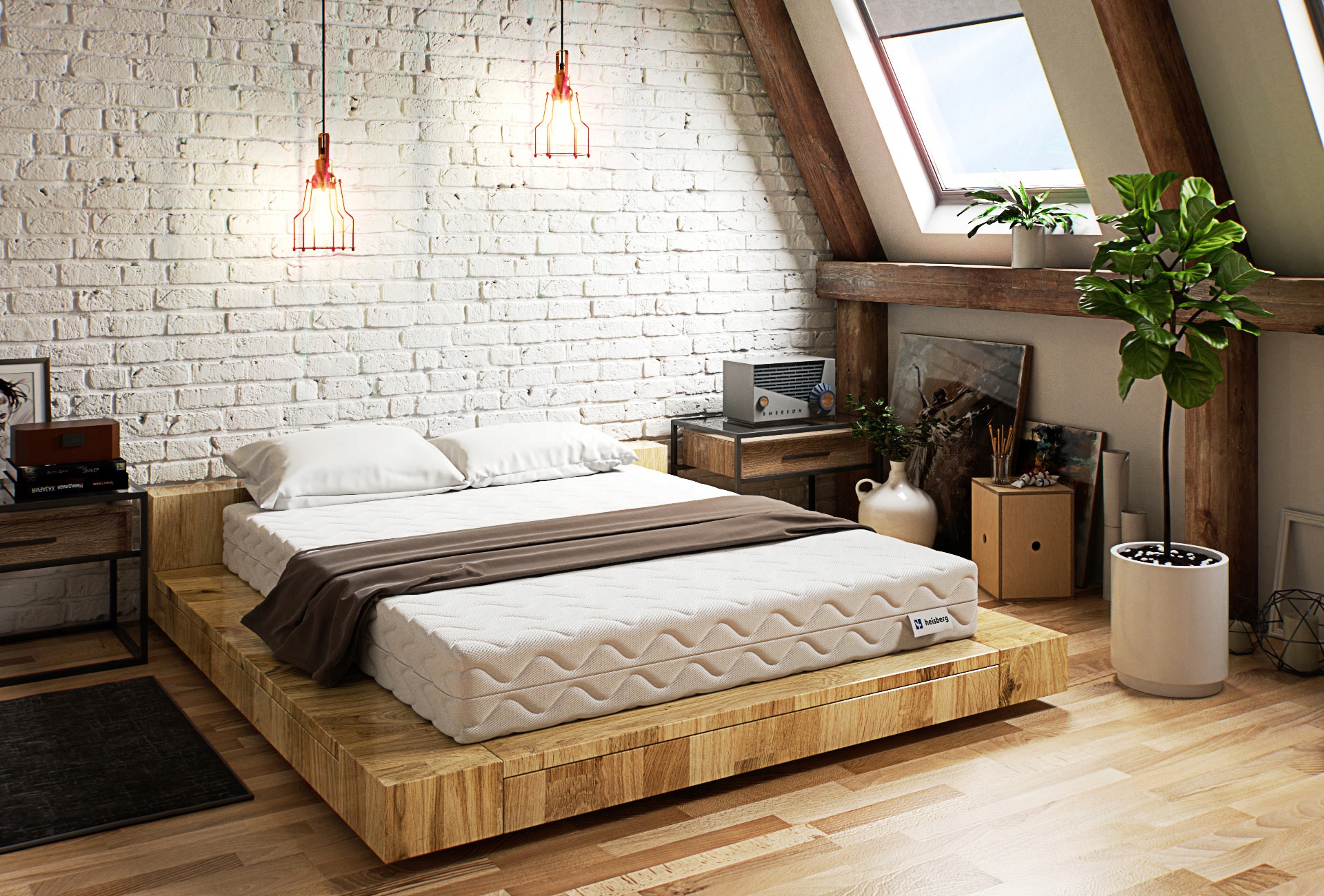 Čiužinys 90x200 vidutinio kietumo COCONUT kišenė H3 kišenė 7 zonos GREEN MAX