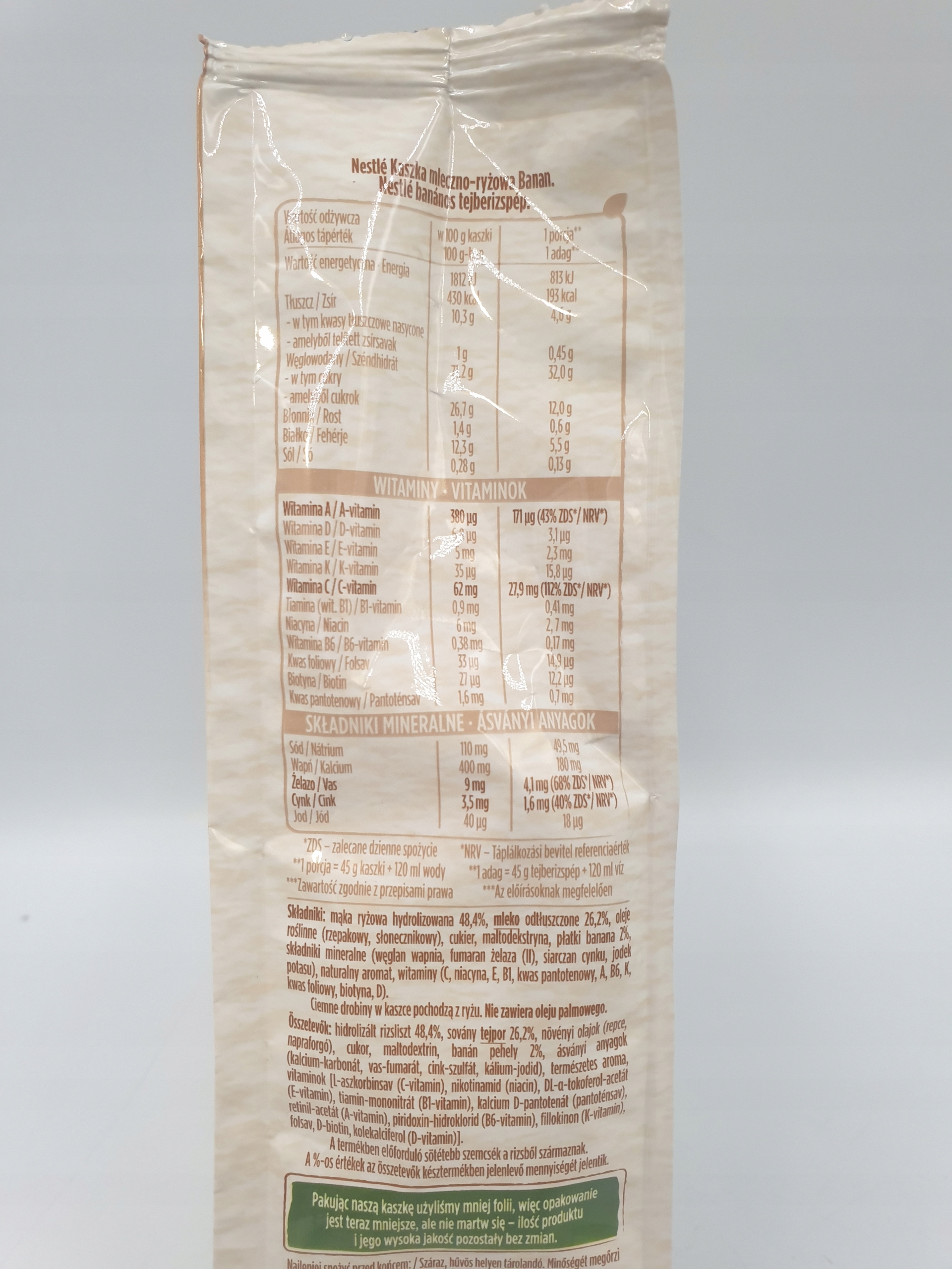 NESTLE pieno ir ryžių košės bananas po 6 mėnesių 230g