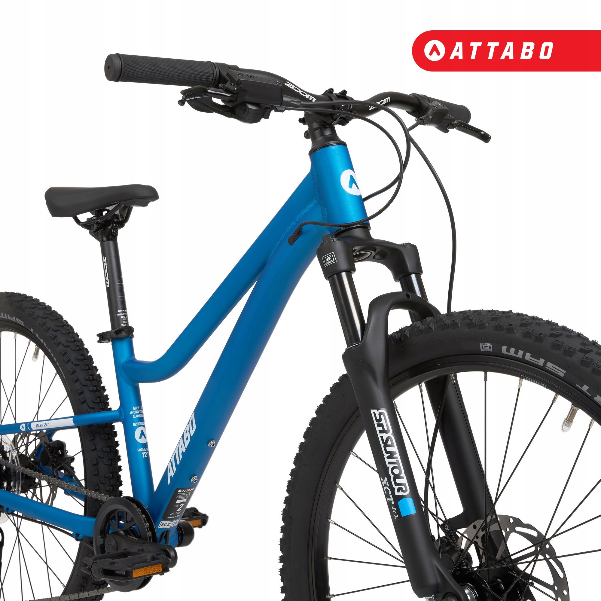 ATTABO Rash 24" vaikiškas dviratis 11.4kg Gen 2 mėlynas ŠVIESUS ALIUMINIO RĖMAS