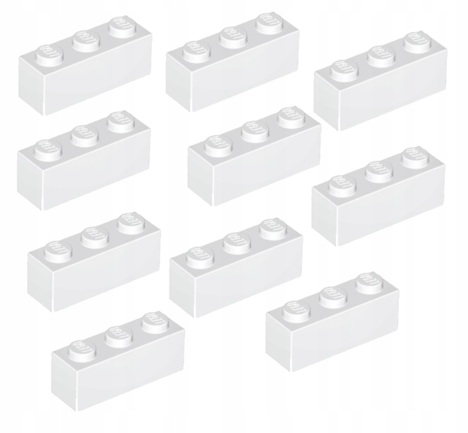LEGO 10 vnt PLYTŲ kaladėlė 1x3 balta balta 3622 362201 kaladėlė