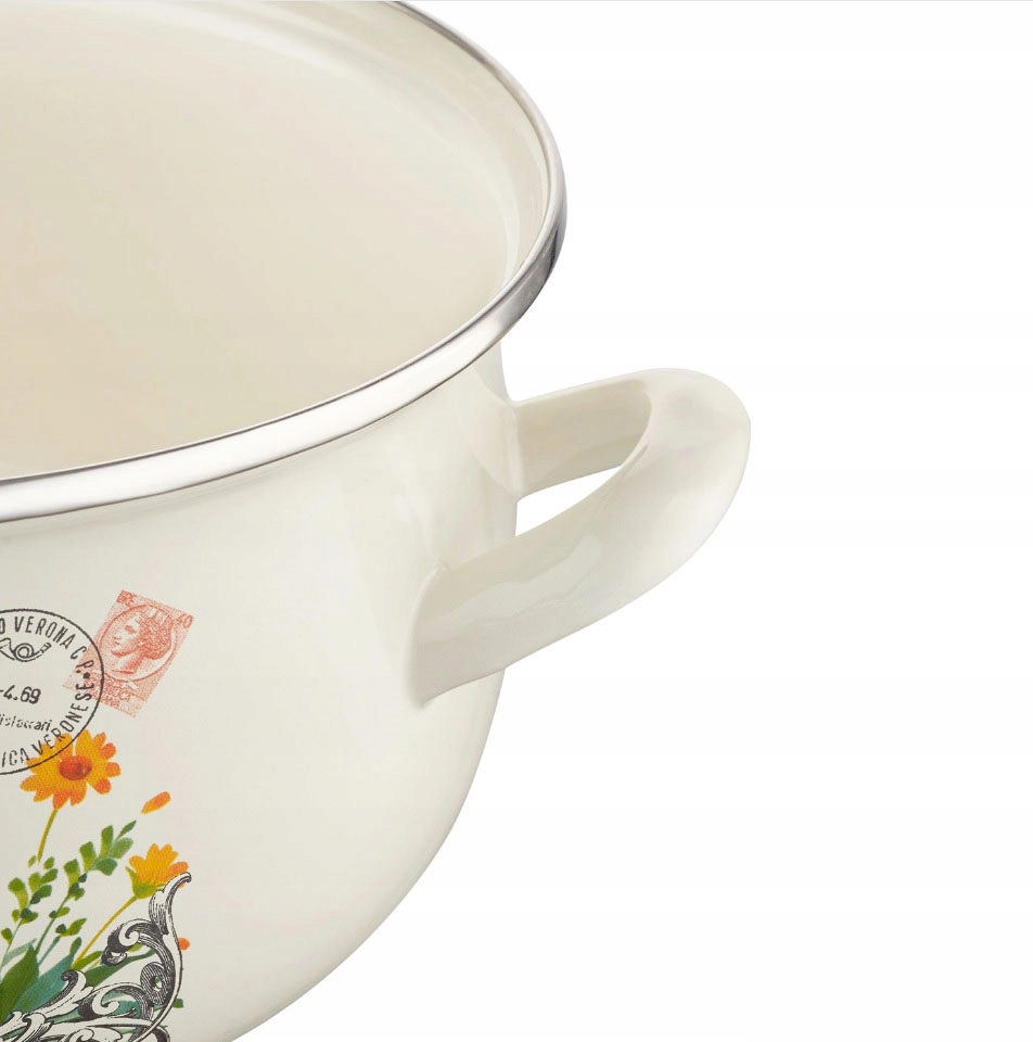 Emaliuotas puodas Tradicinis emaliuotas puodas baltas indukcinis 2.1L 16cm