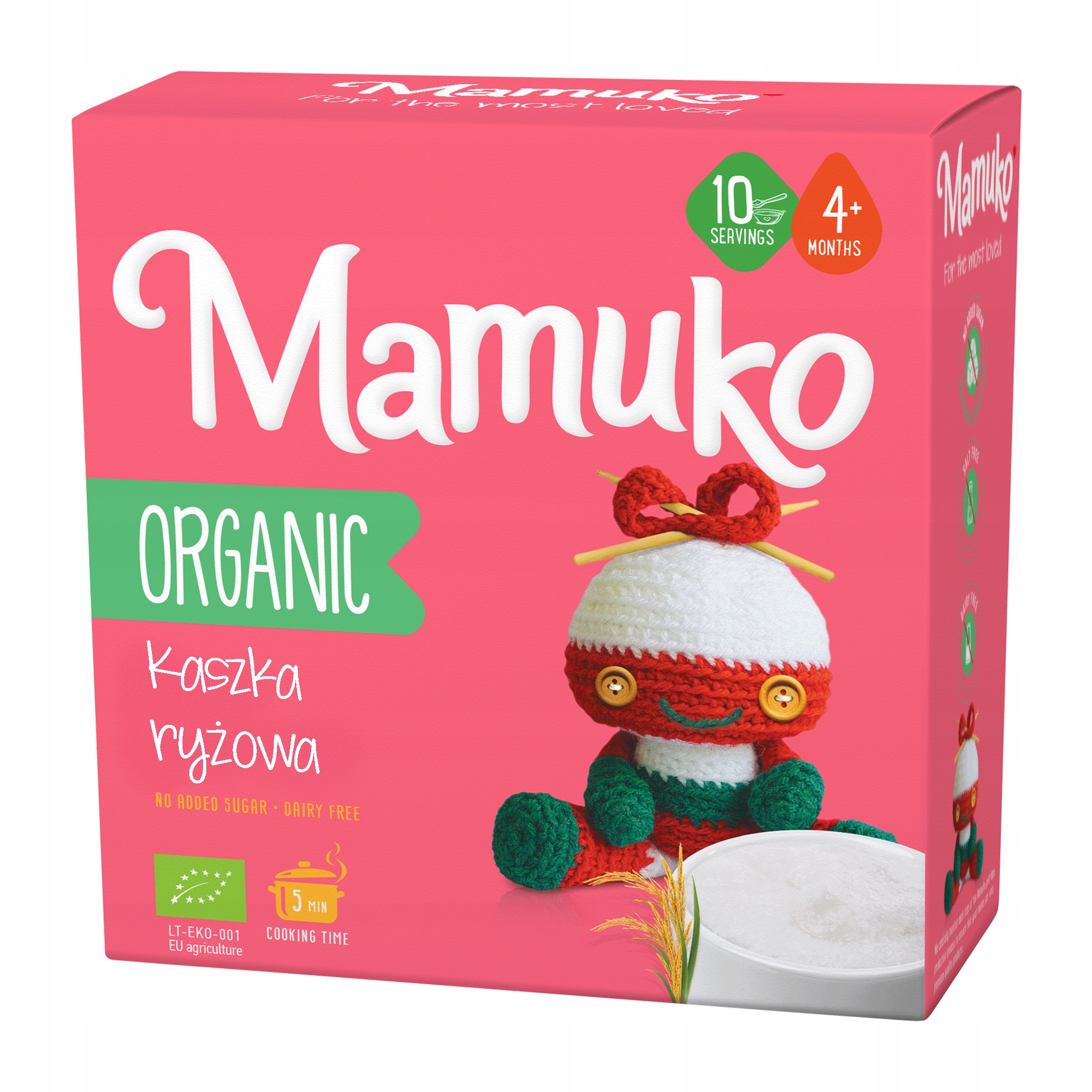 Ryžių košė iš ekologinio ES ūkininkavimo vaikams Natural Mamuko 4m+