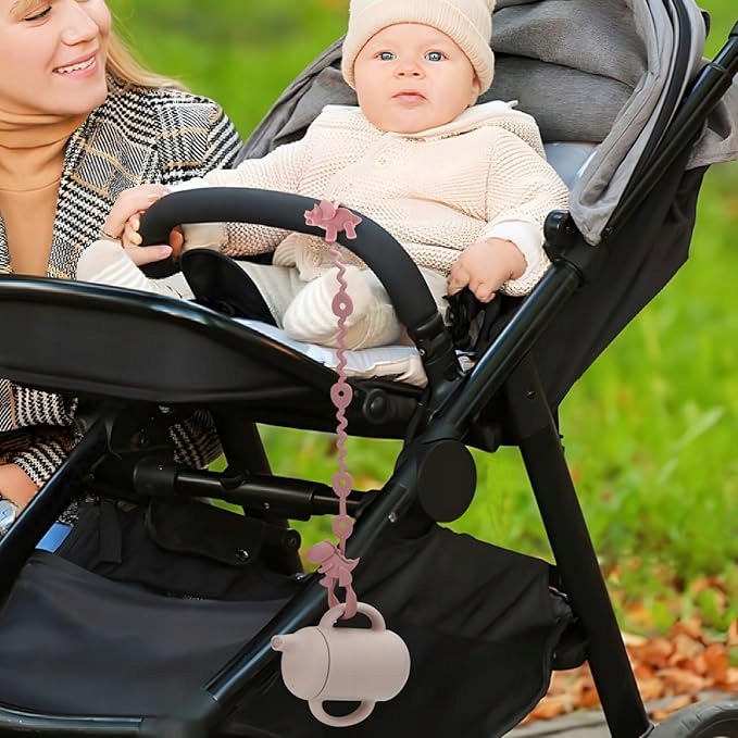 Čiulptuko žaislo pakabintukai silikoniniai 5 vnt.