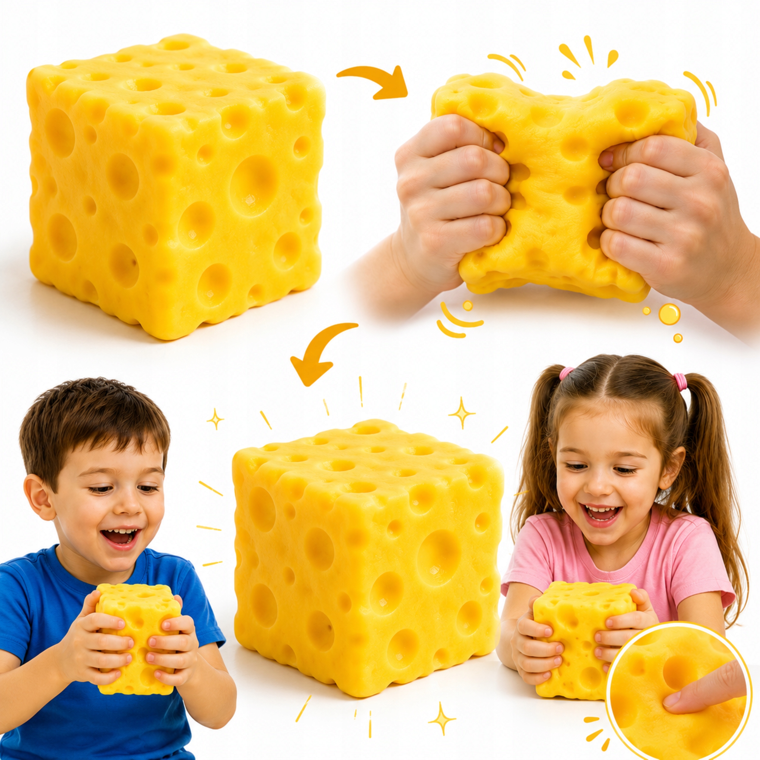 Drobiazgarnia XXL antistresinis sūrio gniotek squishy