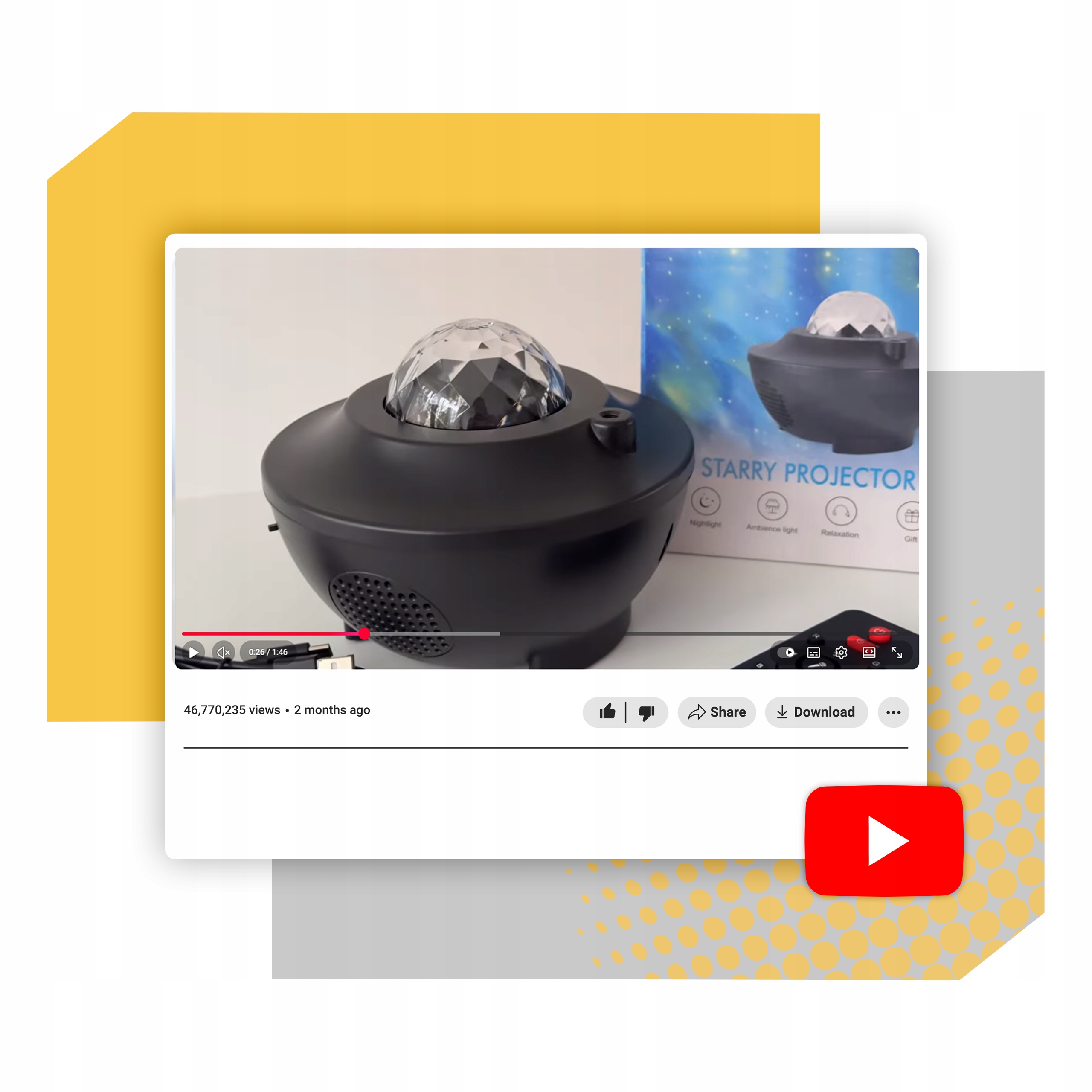 STARS PROJECTOR SKY PROJECTOR LED NAKTINIS LAMP BLUETOOTH GALBARIASIS + NUOTOLINIO PULTAS