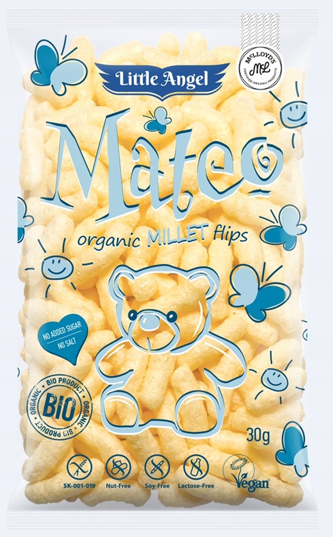 Little Angel traškios kukurūzų batonėliai 10x30 g, nuo 7 mėn.
