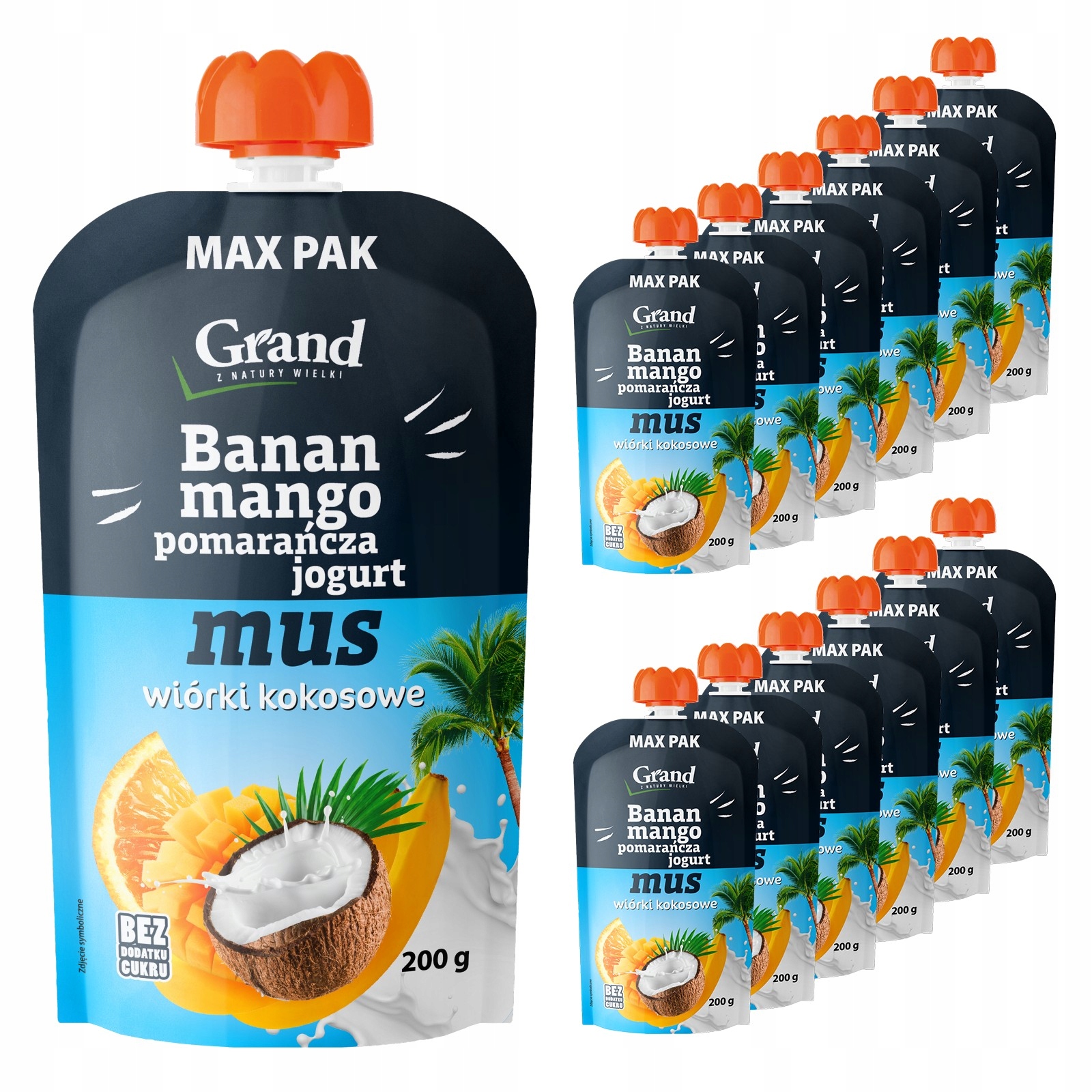 Grand vaisių mušas 200g su bananais ir mangais