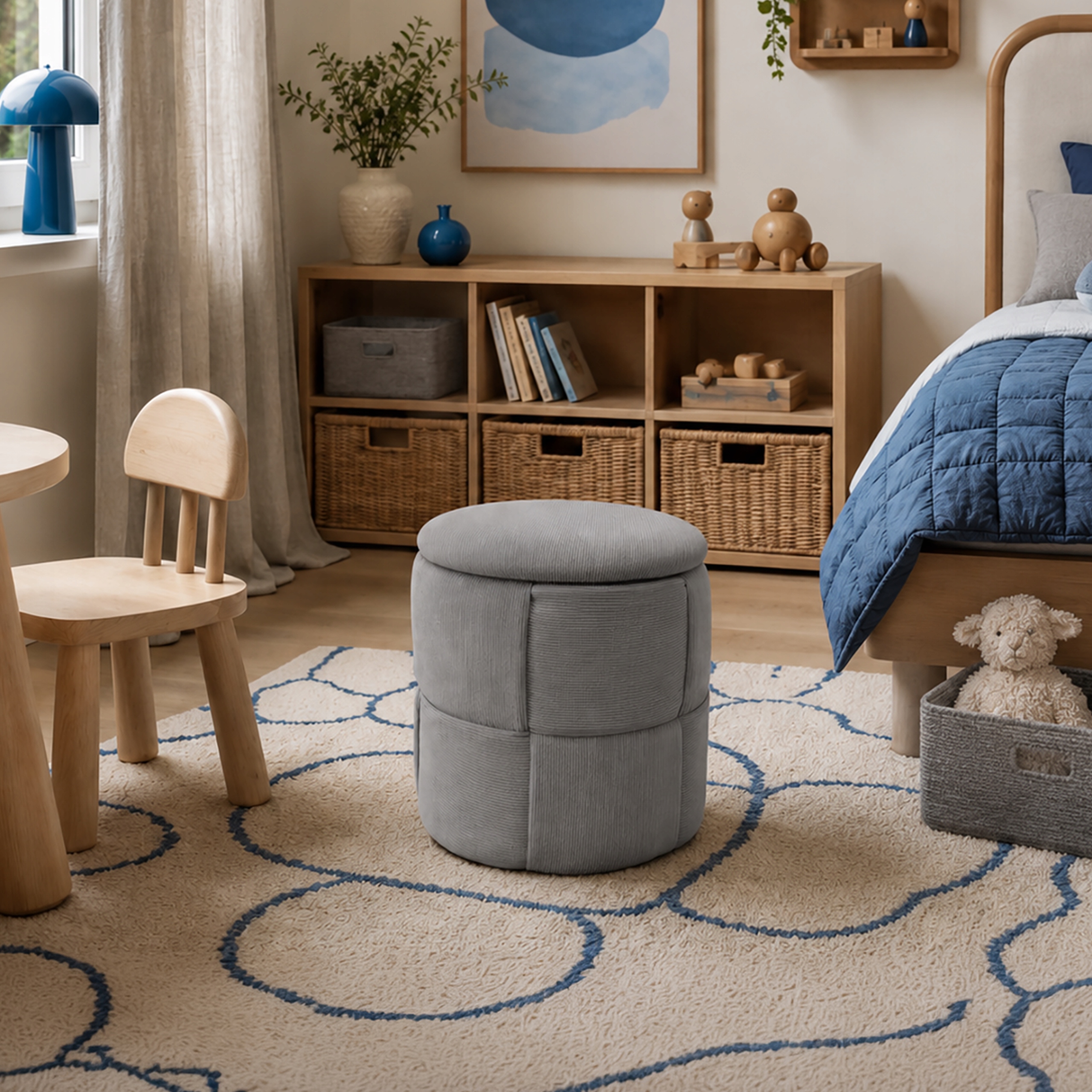 ELEGANTIŠKA APVALA SĖDYNĖ SU LAIKYMO APVALŠTU NAGOJA GREY CORDROACH
