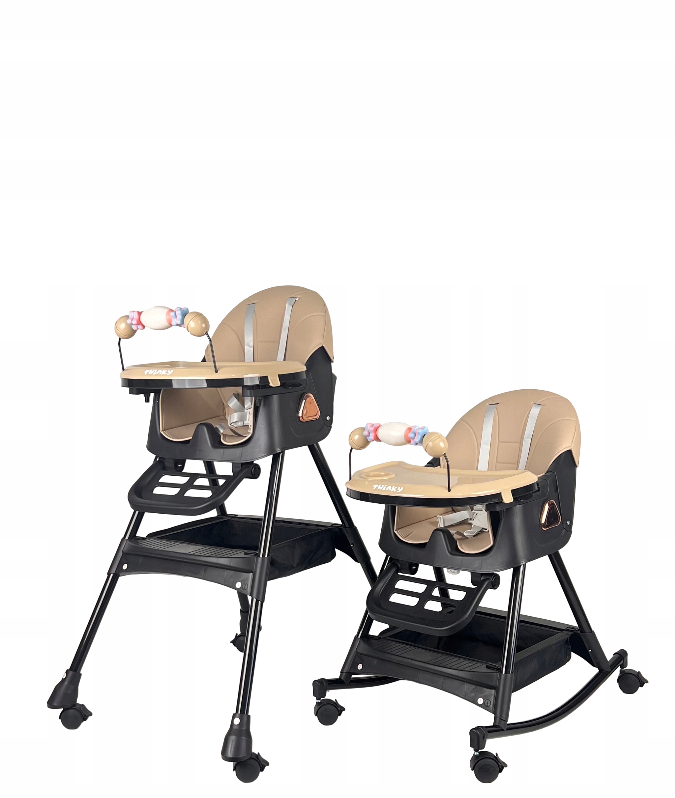 Twinky Baby MAXI SWING 2 in 1 maitinimo kėdutė - Reguliuojama - Juoda