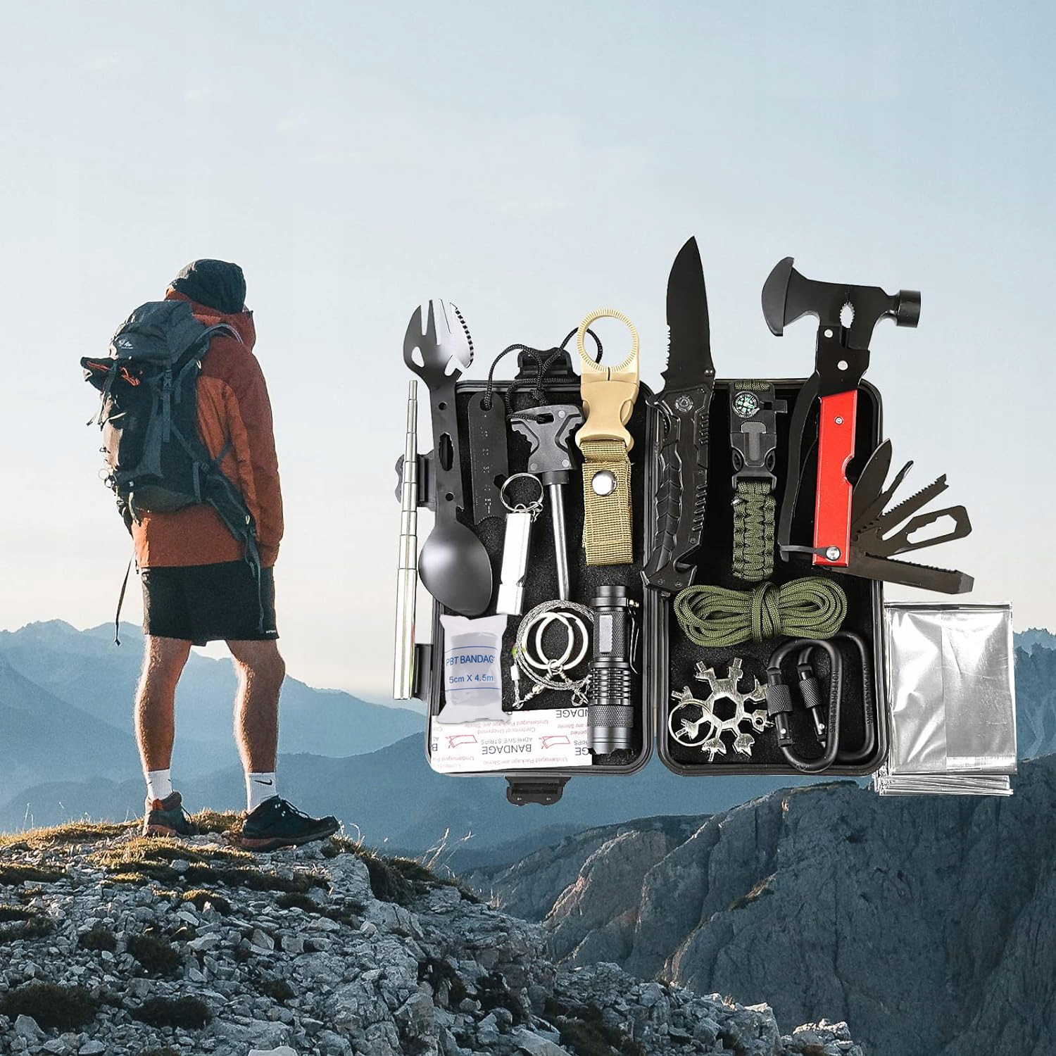 Military Survival Survival Kit Multitool 52pcs XL