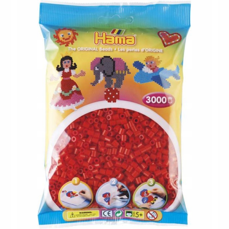 Hama karoliai prie glaus 3000 gabaliu raudoni 201-05