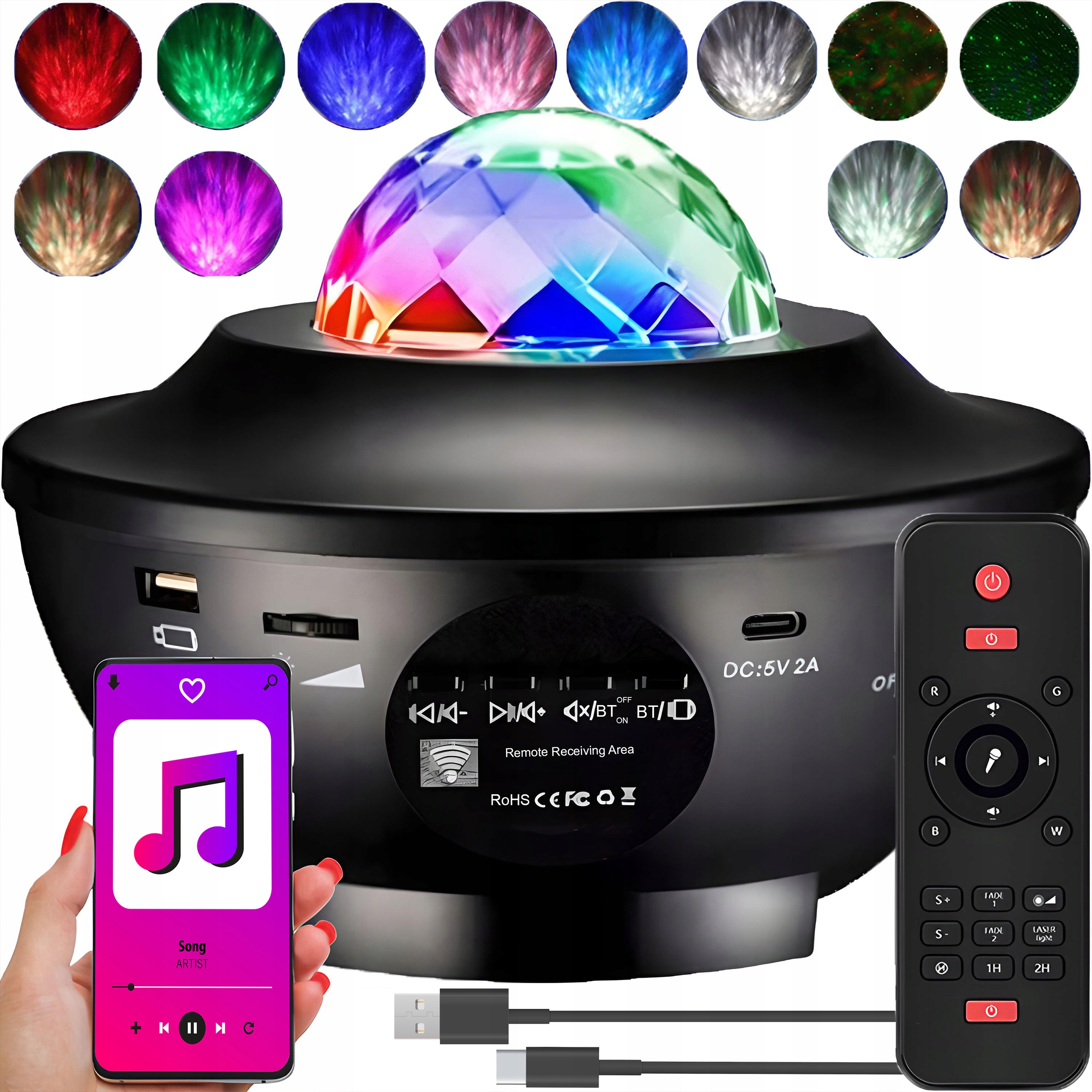 Xtech žvaigždžių projektor su LED lampute ir Bluetooth