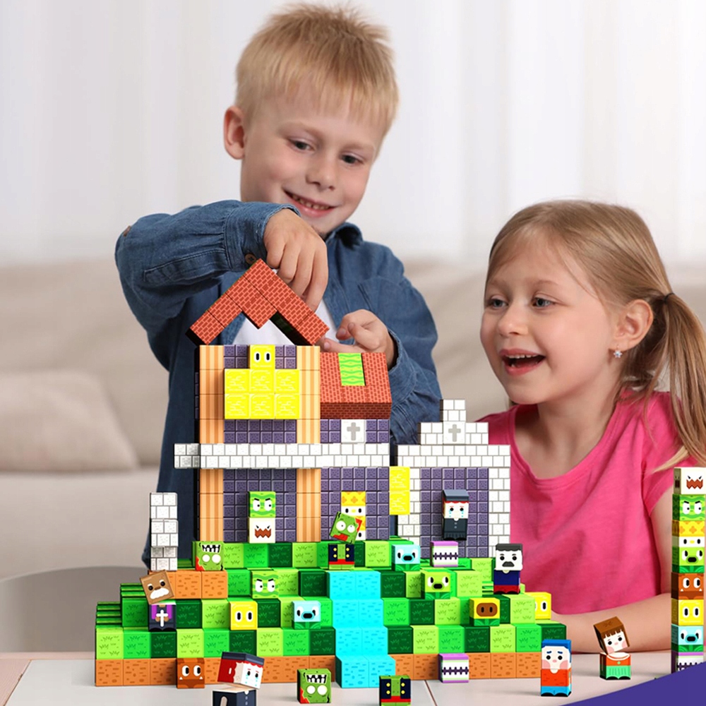 Magnetiniai klotai edukacini, 100 elementų