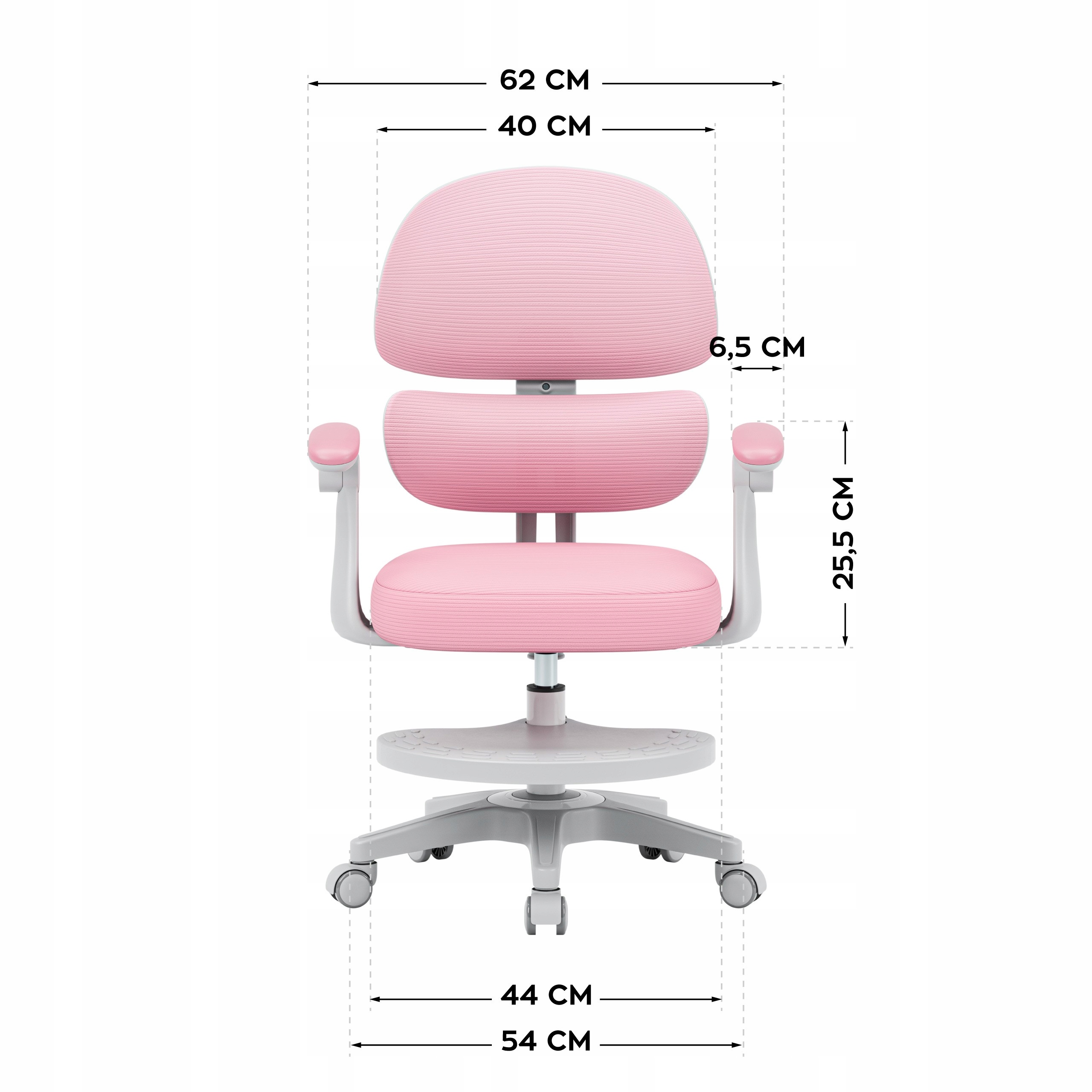 Markadler vaikiška ergonominio rožaus biuro besisukanti kėdė
