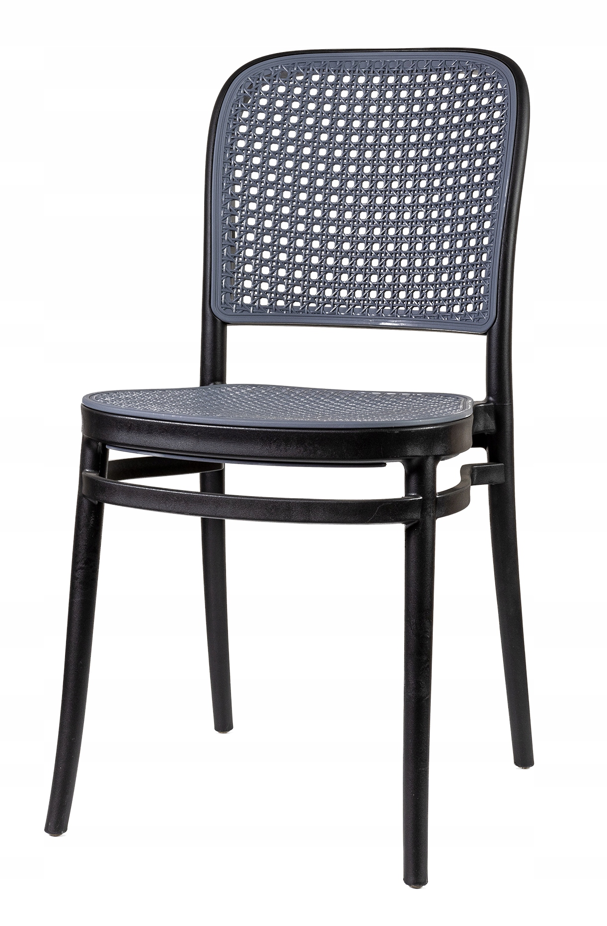 Plastikinė moderni sodo kėdė valgomajam balkone Retta Grey