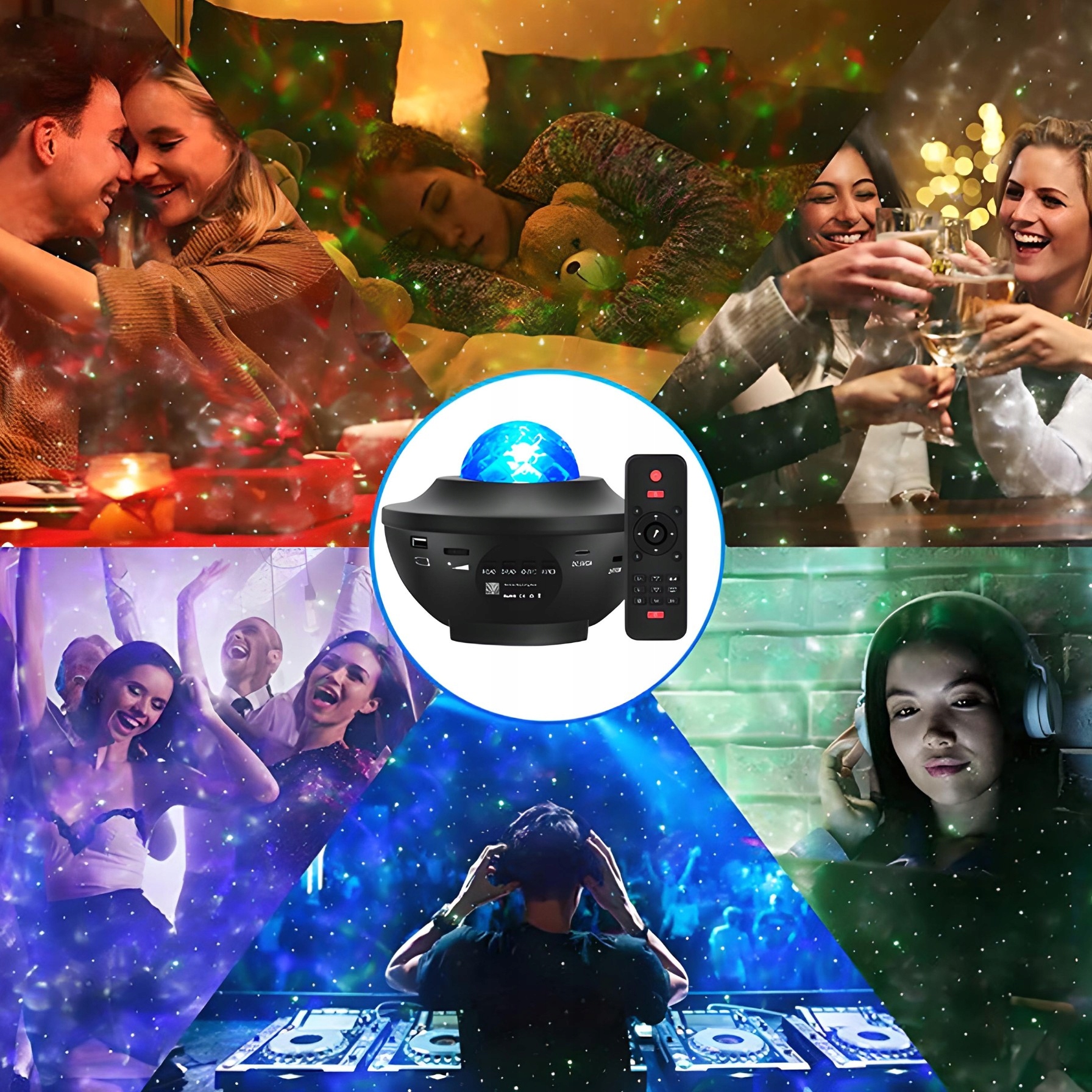 Xtech žvaigždžių projektor su LED lampute ir Bluetooth