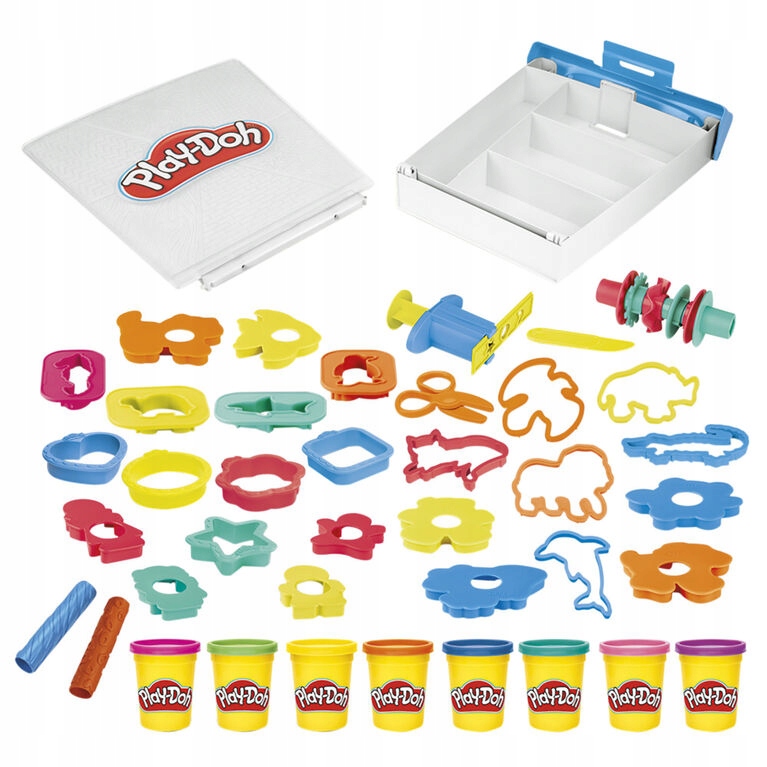 Hasbro Play-Doh 8 dėžutės 35 priedai lagaminas