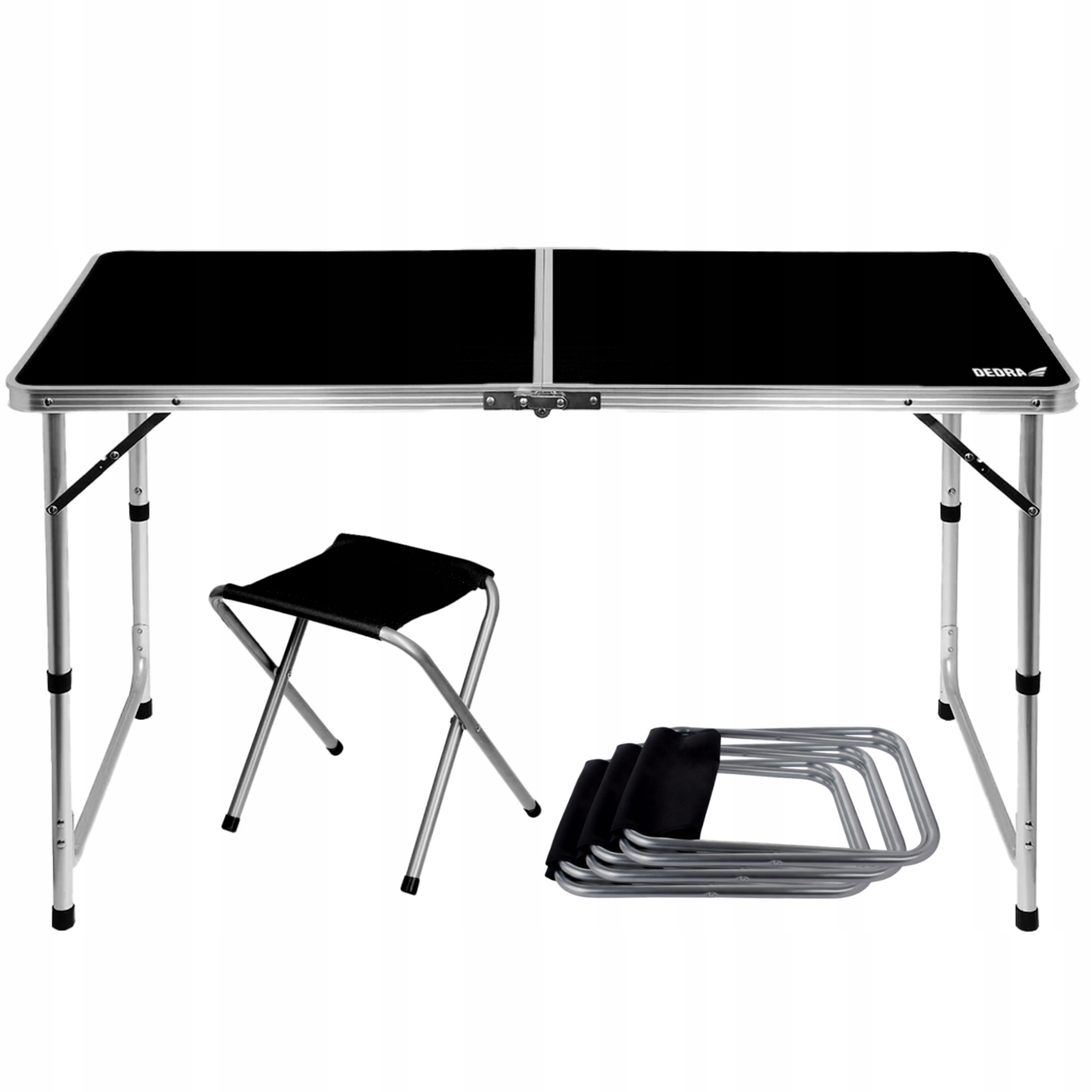 Stalas, sulankstomas stovyklavimo stalas, komplektas su 4 kėdėmis, 120x60x70cm